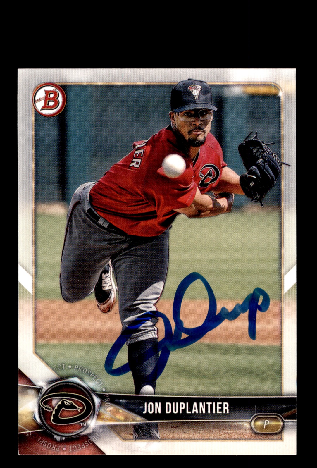 Signed Baseball Card Auto Jon Duplantier 2018 Bowman #BD-108 Diamondbacks
