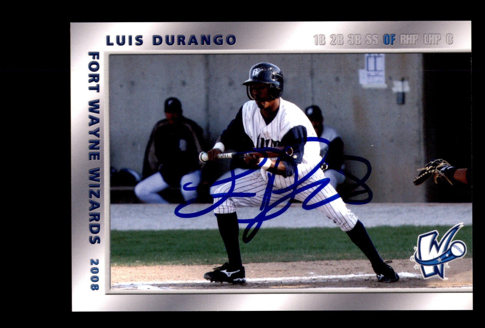 Signed Baseball Card Auto Luis Durango 2008 Grandstand Fort Wayne Wizards
