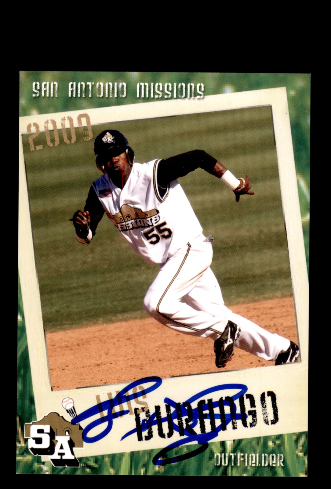 Signed Baseball Card Auto Luis Durango 2009 Grandstand San Antonio Missions