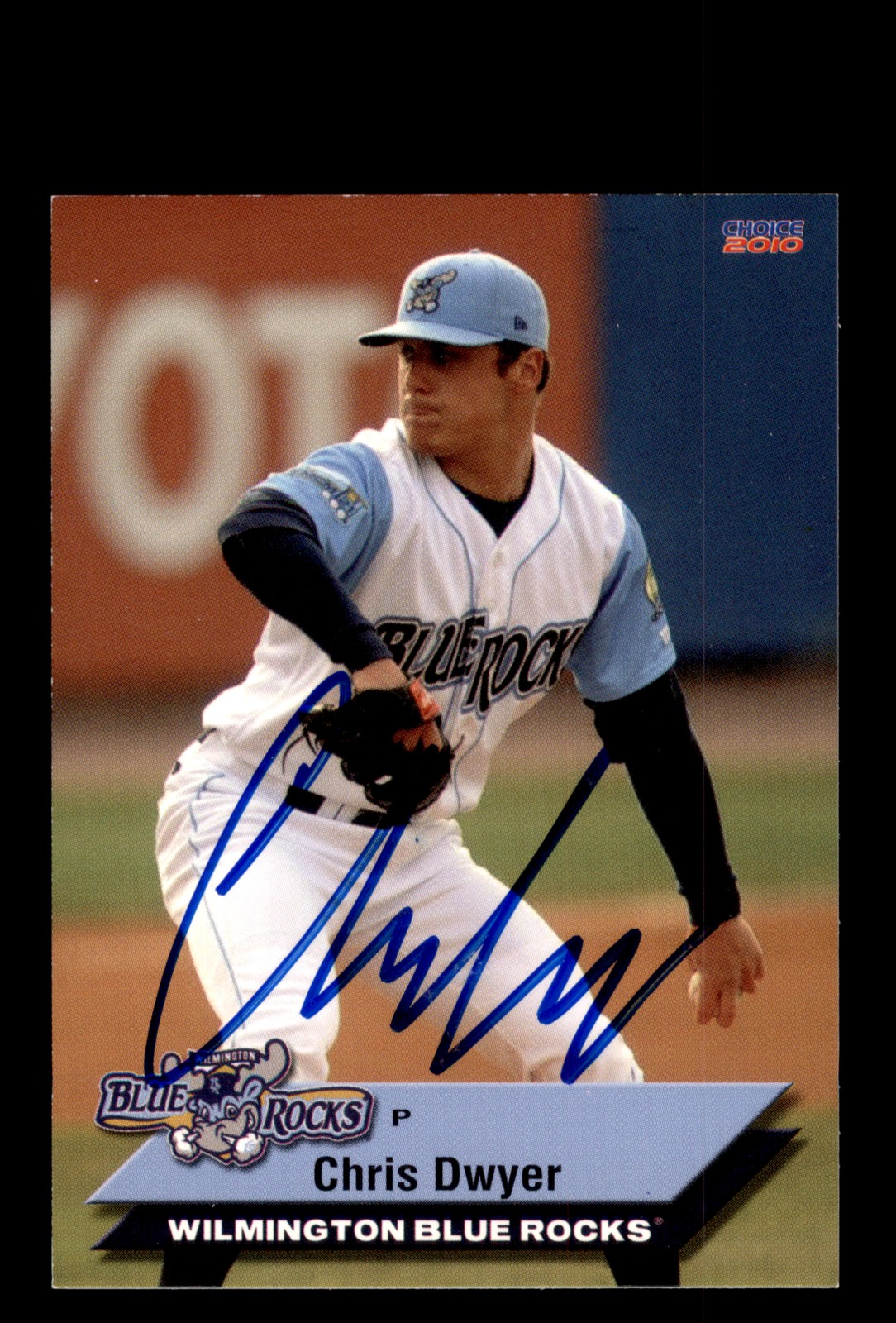 Signed Baseball Card Auto Chris Dwyer 2010 Choice Wilmington Blue Rocks #11