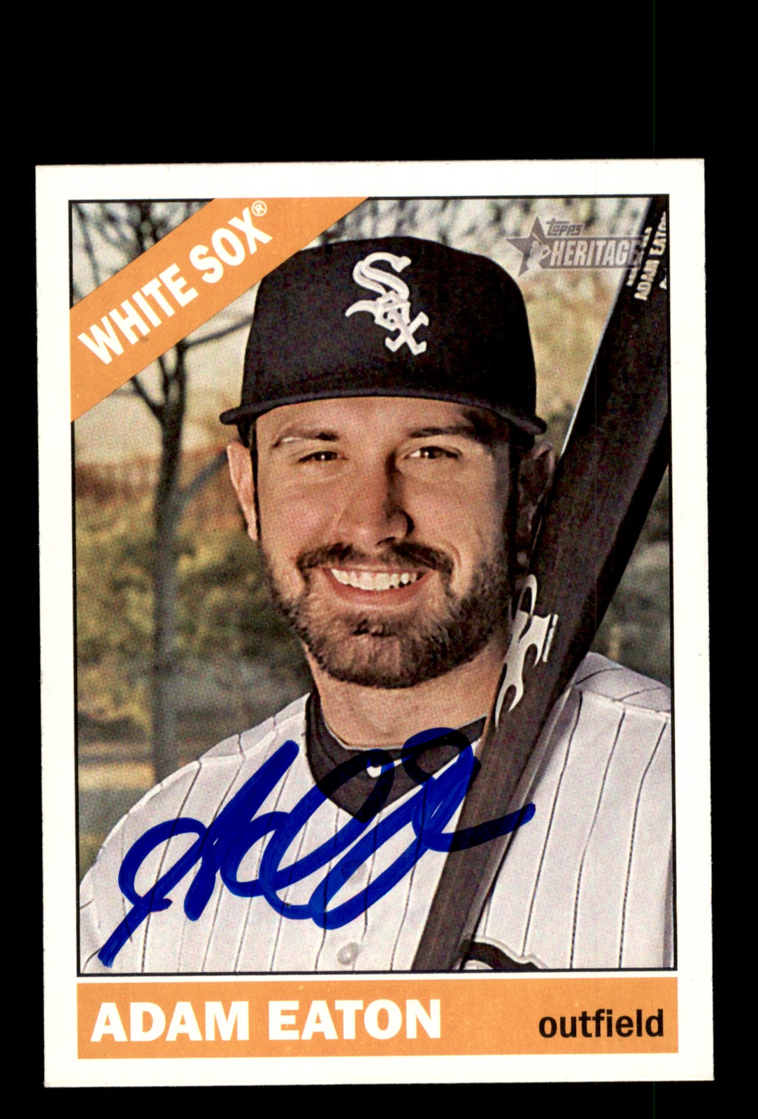 Signed Baseball Card Auto Adam Eaton 2015 Topps Heritage #176 Chicago White Sox