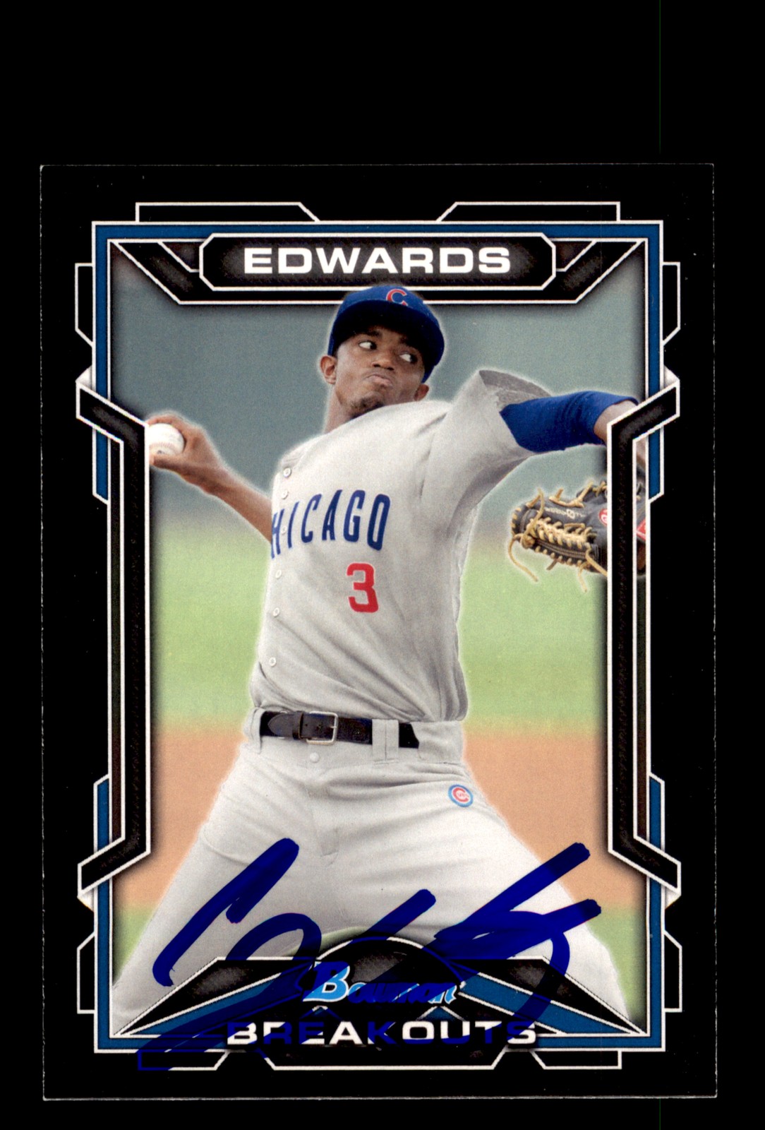 Signed Baseball Card Auto C.J. Edwards 2013 Bowman #BSB-CE Chicago Cubs