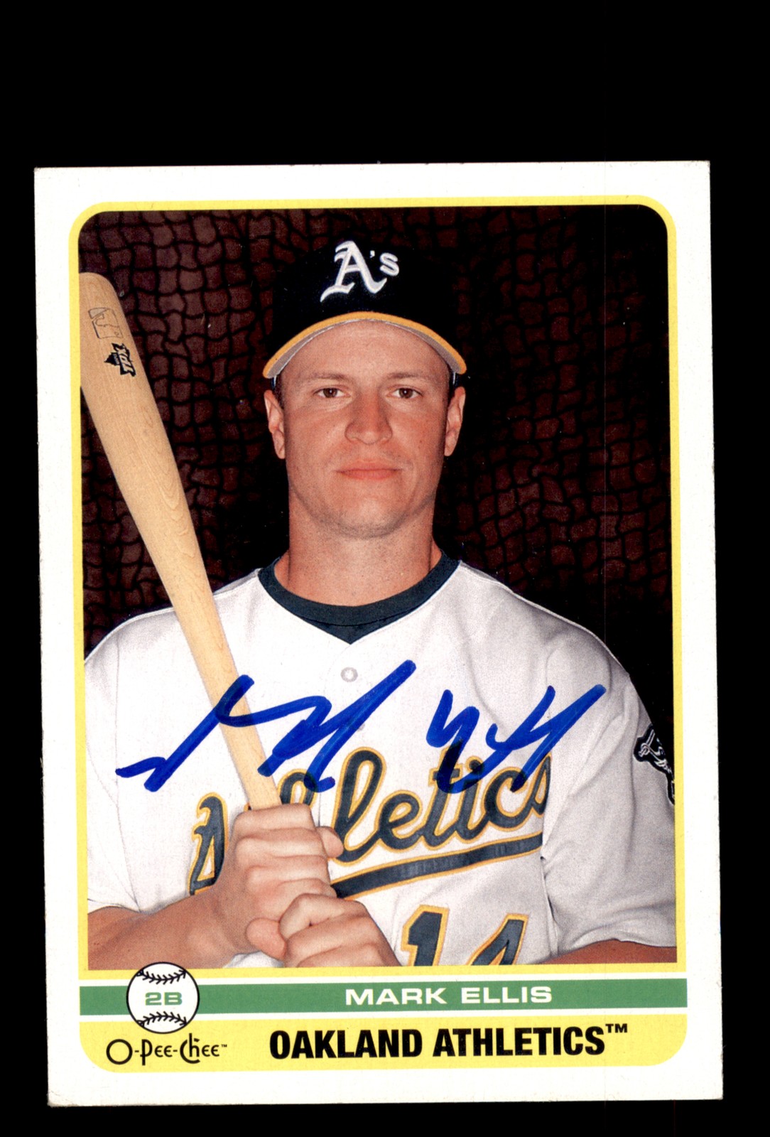 Signed Baseball Card Auto Mark Ellis 2009 O-Pee-Chee #368 Oakland Athletics