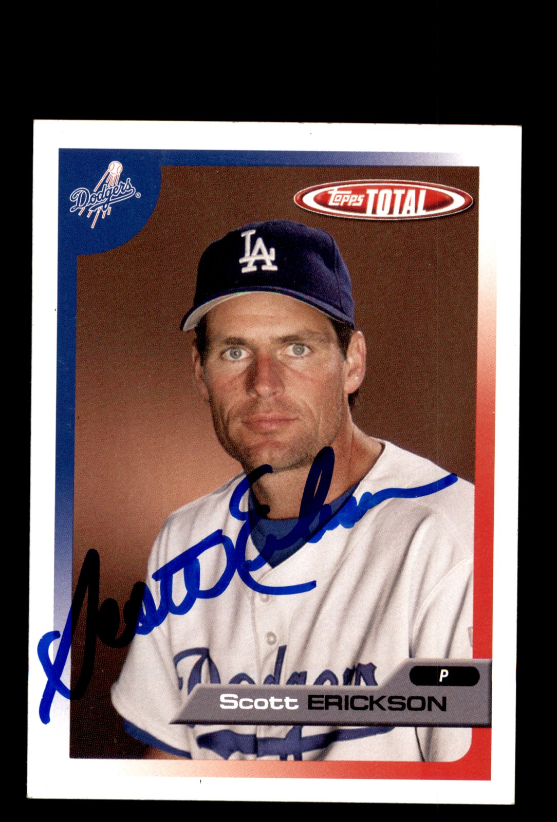 Signed Baseball Card Auto Scott Erickson 2005 Topps Total #213 LA Dodgers