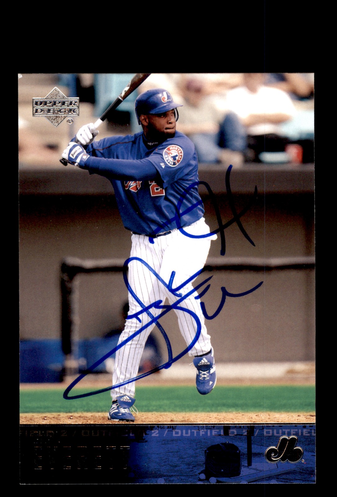 Signed Baseball Card Auto Carl Everett 2004 Upper Deck #389 Montreal Expos