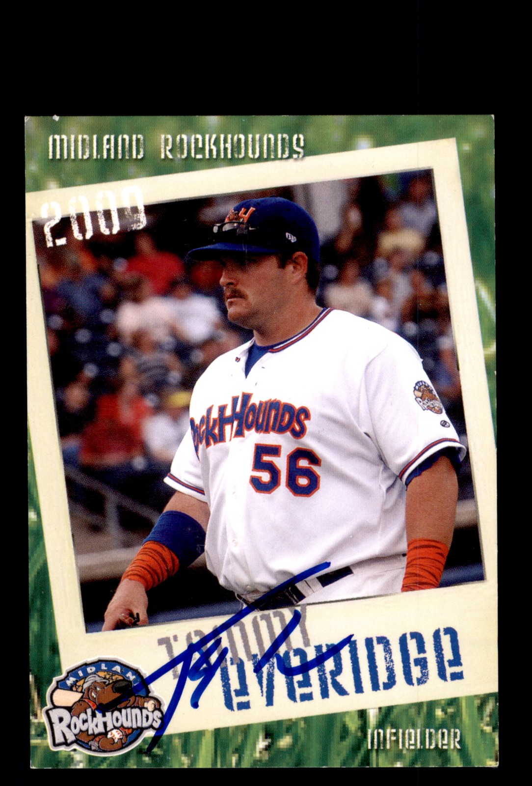 Signed Baseball Card Auto Tommy Everidge 2009 Grandstand Midland RockHounds