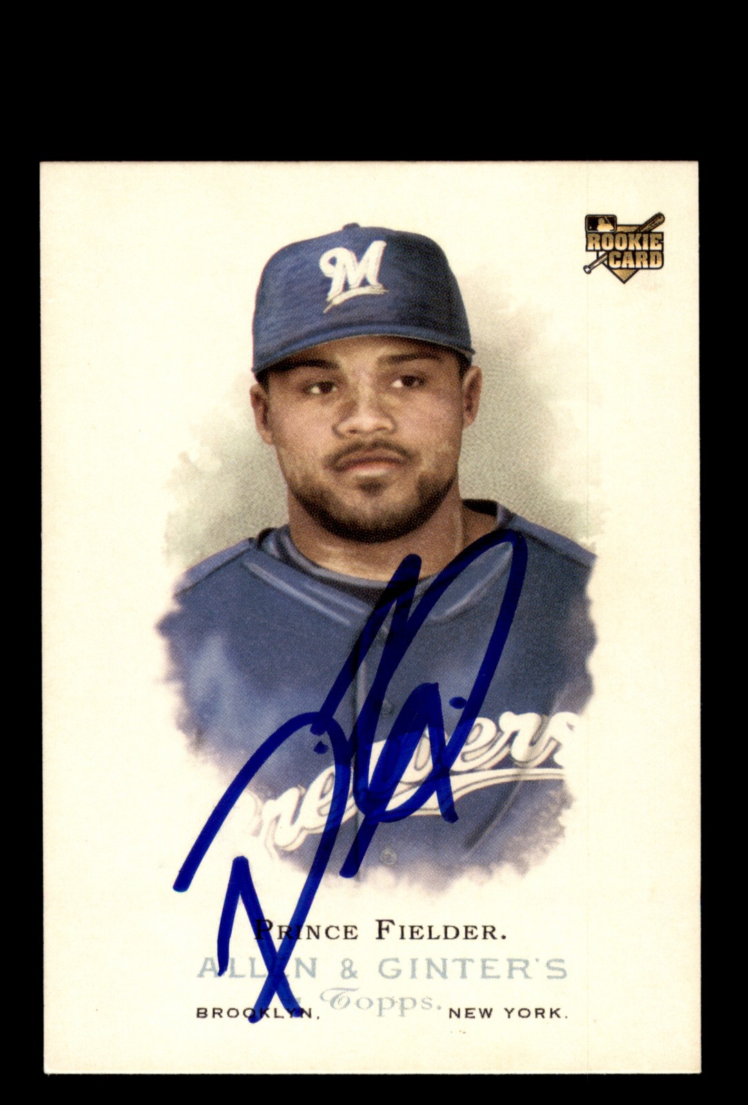 Signed Baseball Card Auto Prince Fielder 2006 Topps Allen & Ginter #149 Brewers