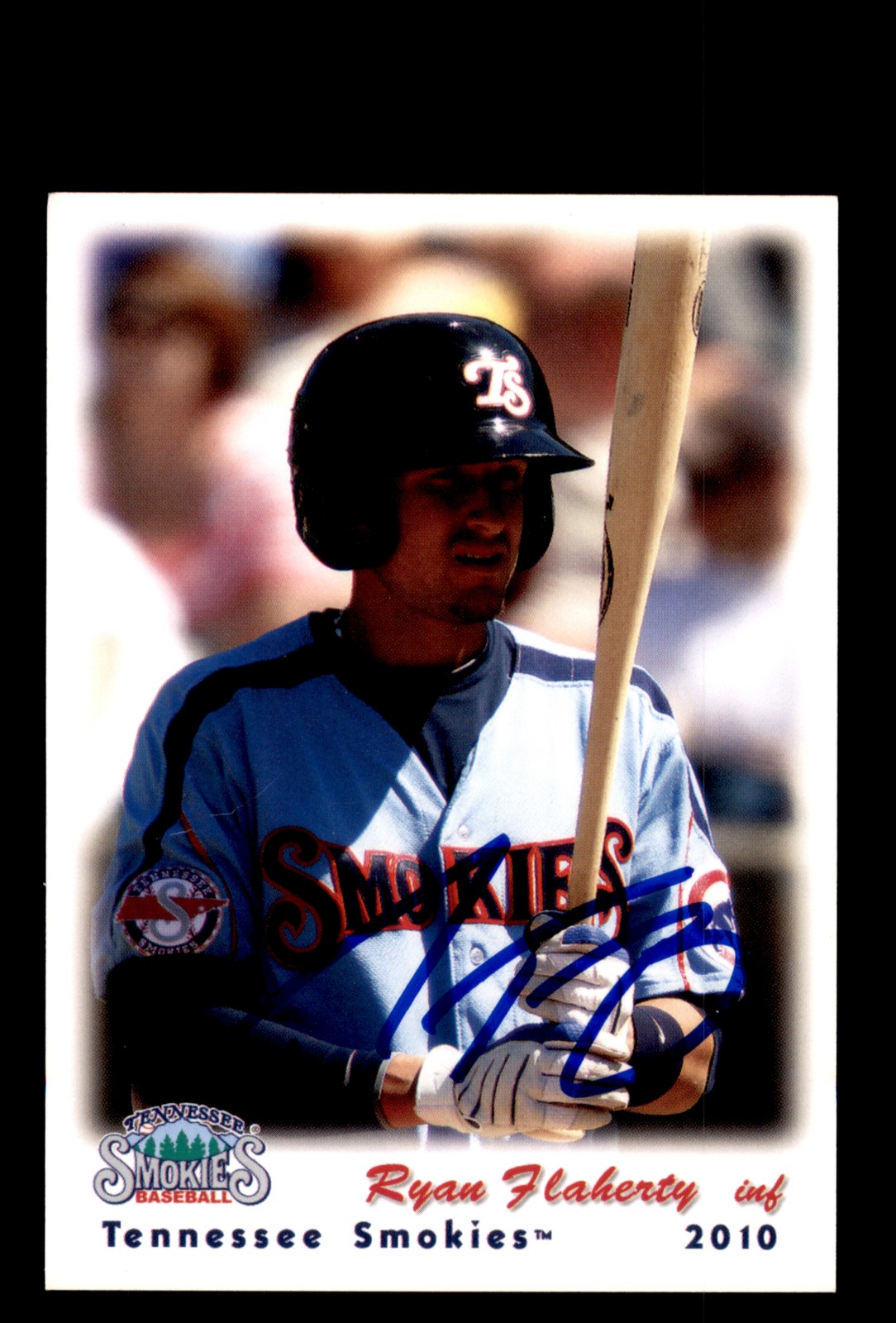 Signed Baseball Card Auto Ryan Flaherty 2010 Grandstand Tennessee Smokies