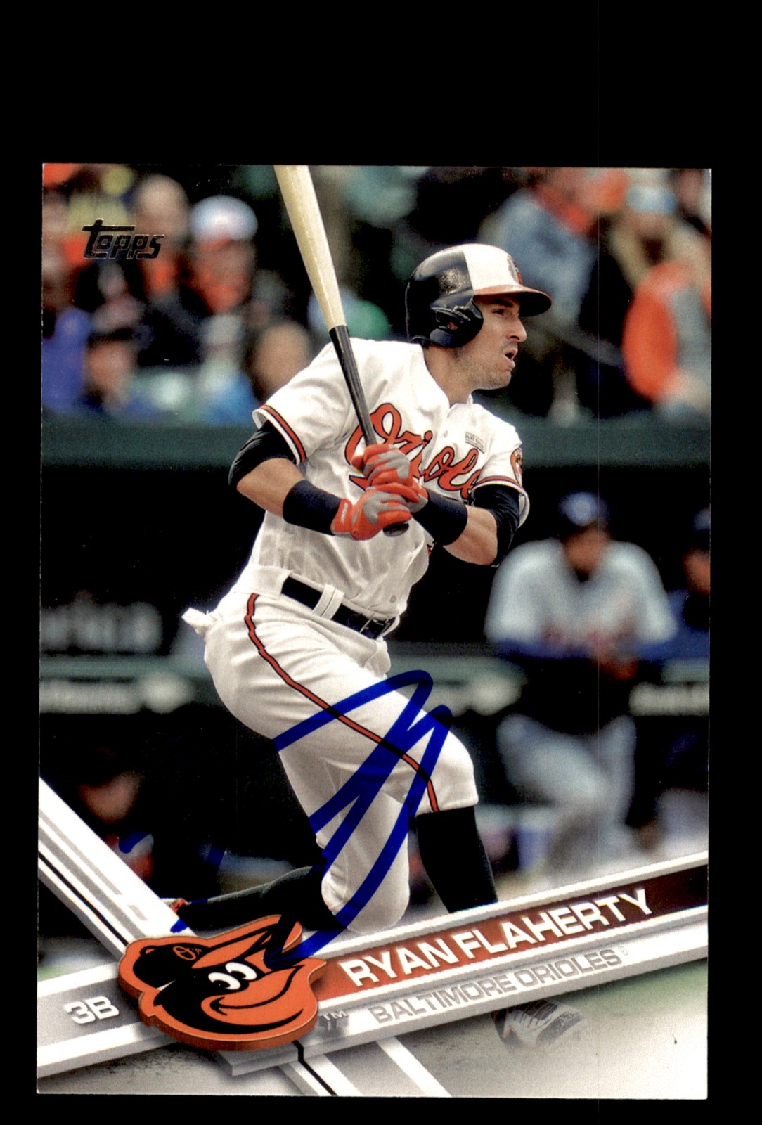 Signed Baseball Card Auto Ryan Flaherty 2017 Topps #314 Baltimore Orioles