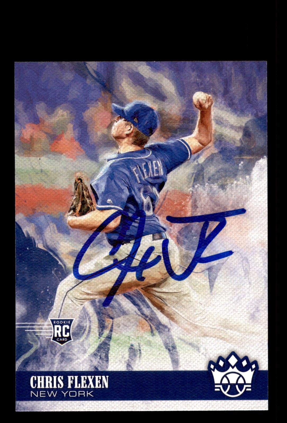 Signed Baseball Card Auto Chris Flexen 2018 Panini Diamond Kings #96 Mets