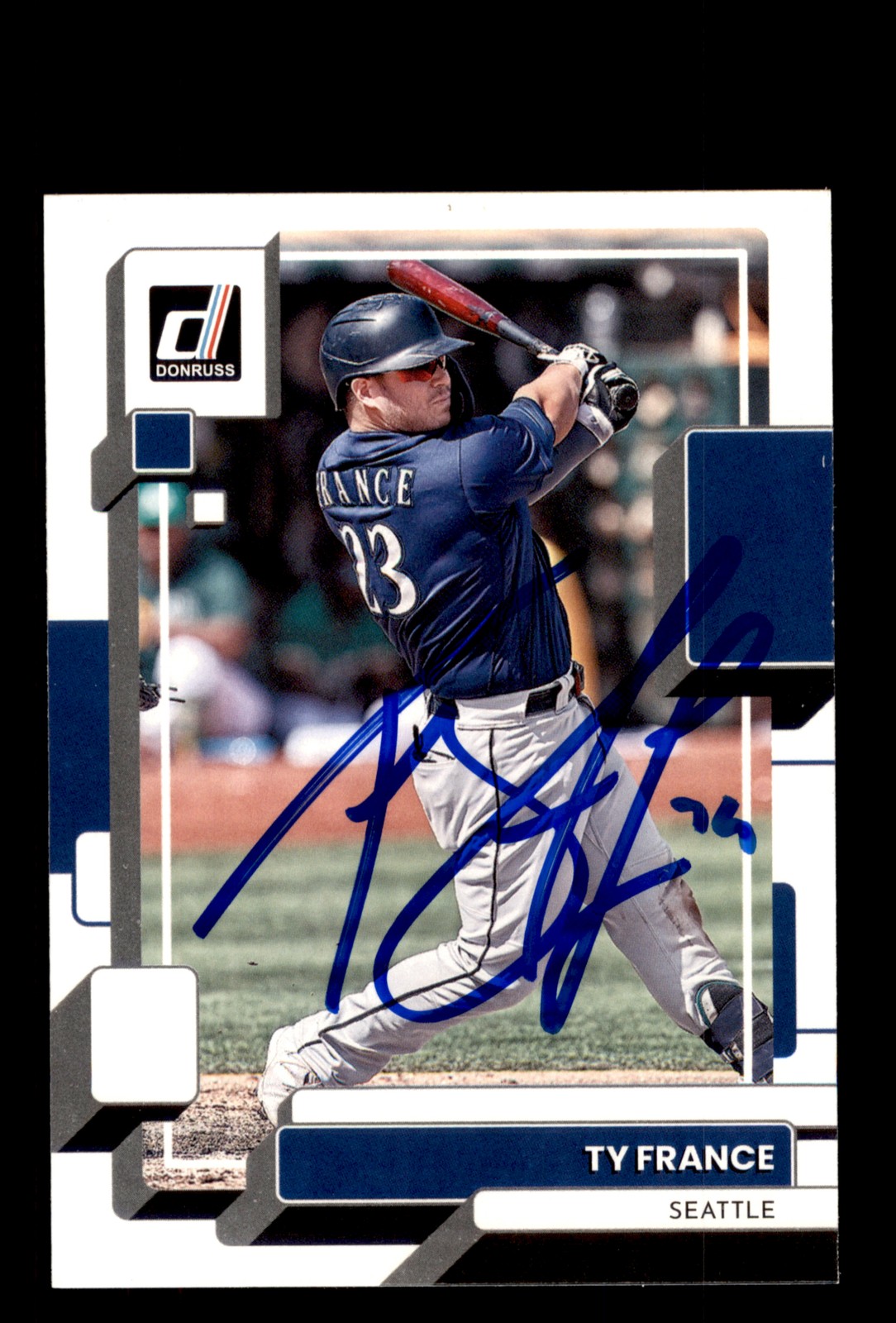 Signed Baseball Card Auto Ty France 2022 Donruss #151 Seattle Mariners