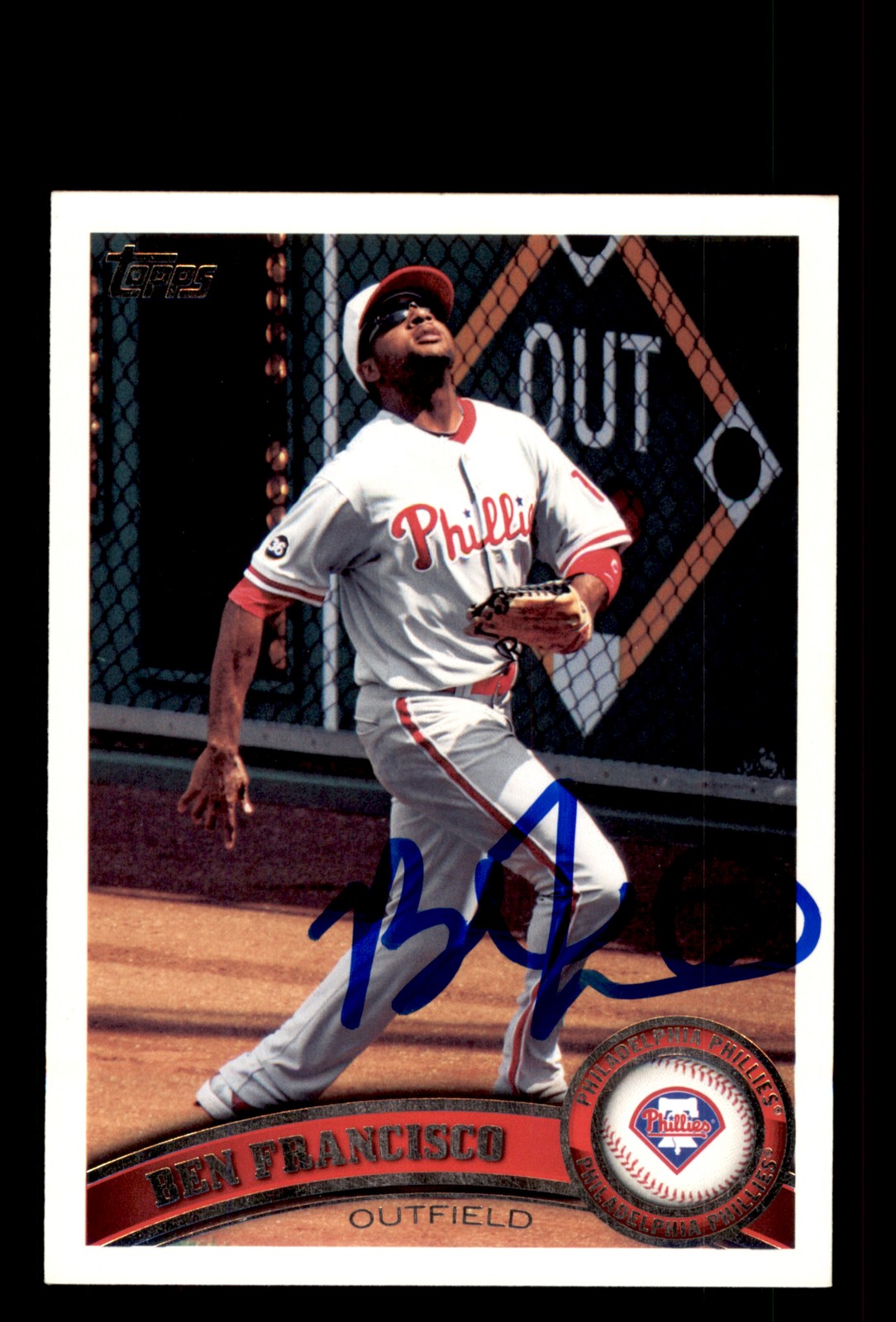 Signed Baseball Card Auto Ben Francisco 2011 Topps #379 Philadelphia Phillies