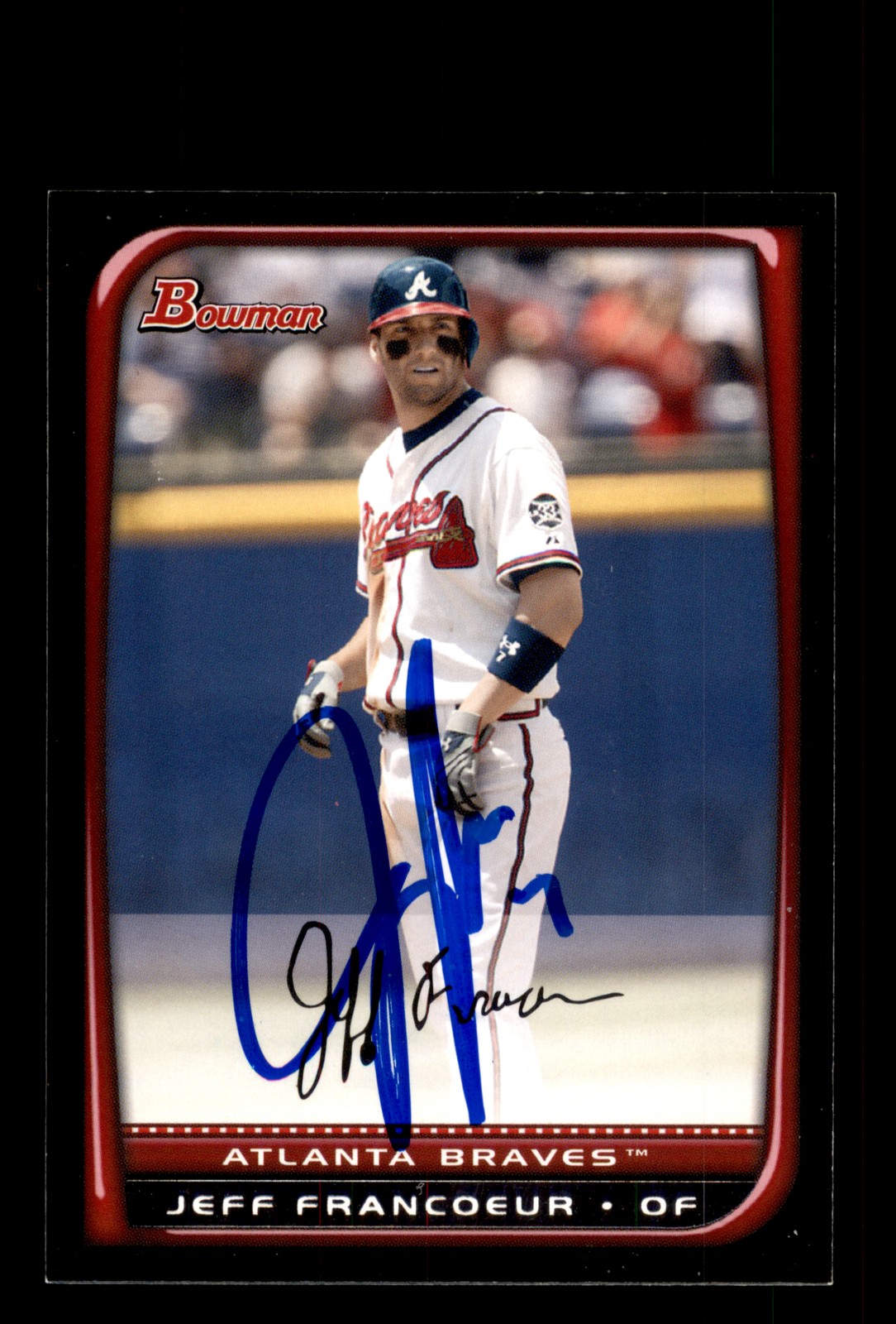 Signed Baseball Card Auto Jeff Francoeur 2008 Bowman #189 Atlanta Braves