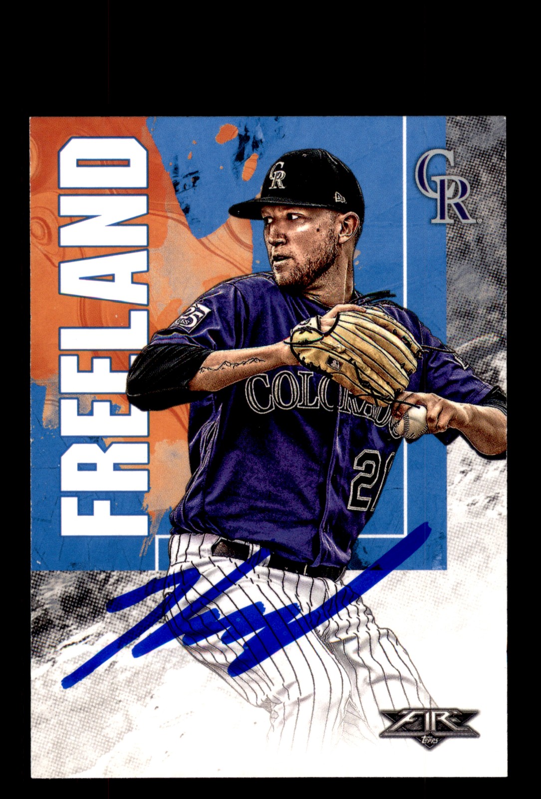 Signed Baseball Card Auto Kyle Freeland 2019 Topps Fire #171 Colorado Rockies