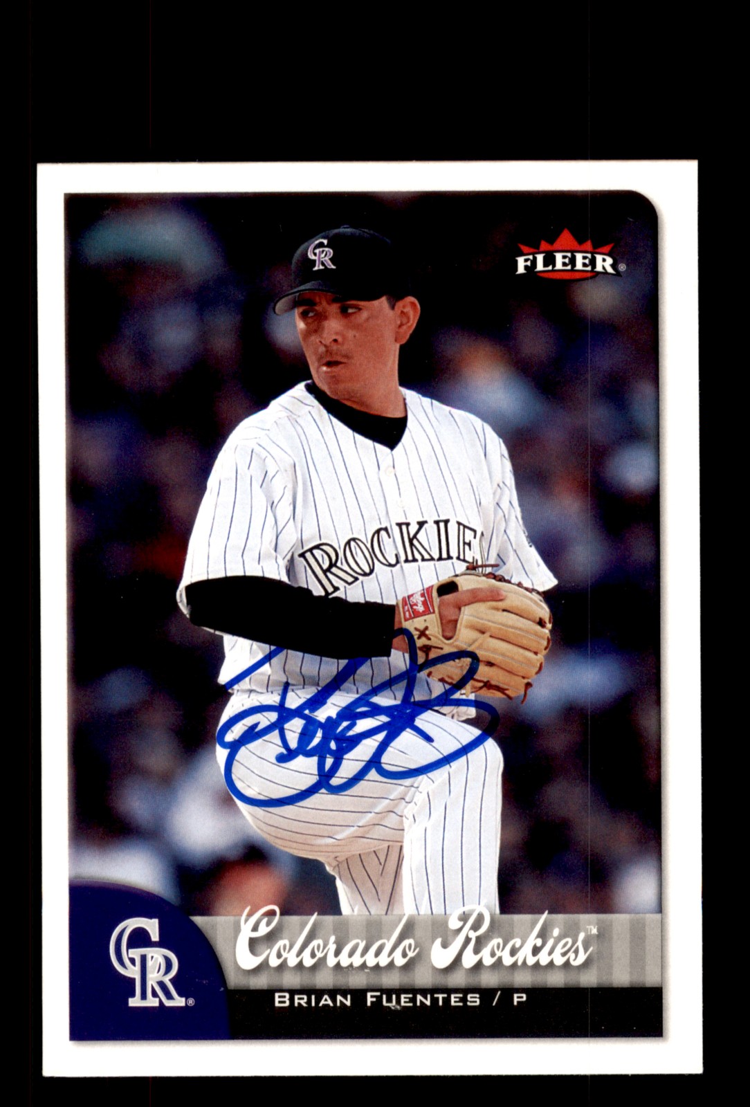 Signed Baseball Card Auto Brian Fuentes 2007 Fleer #225 Colorado Rockies