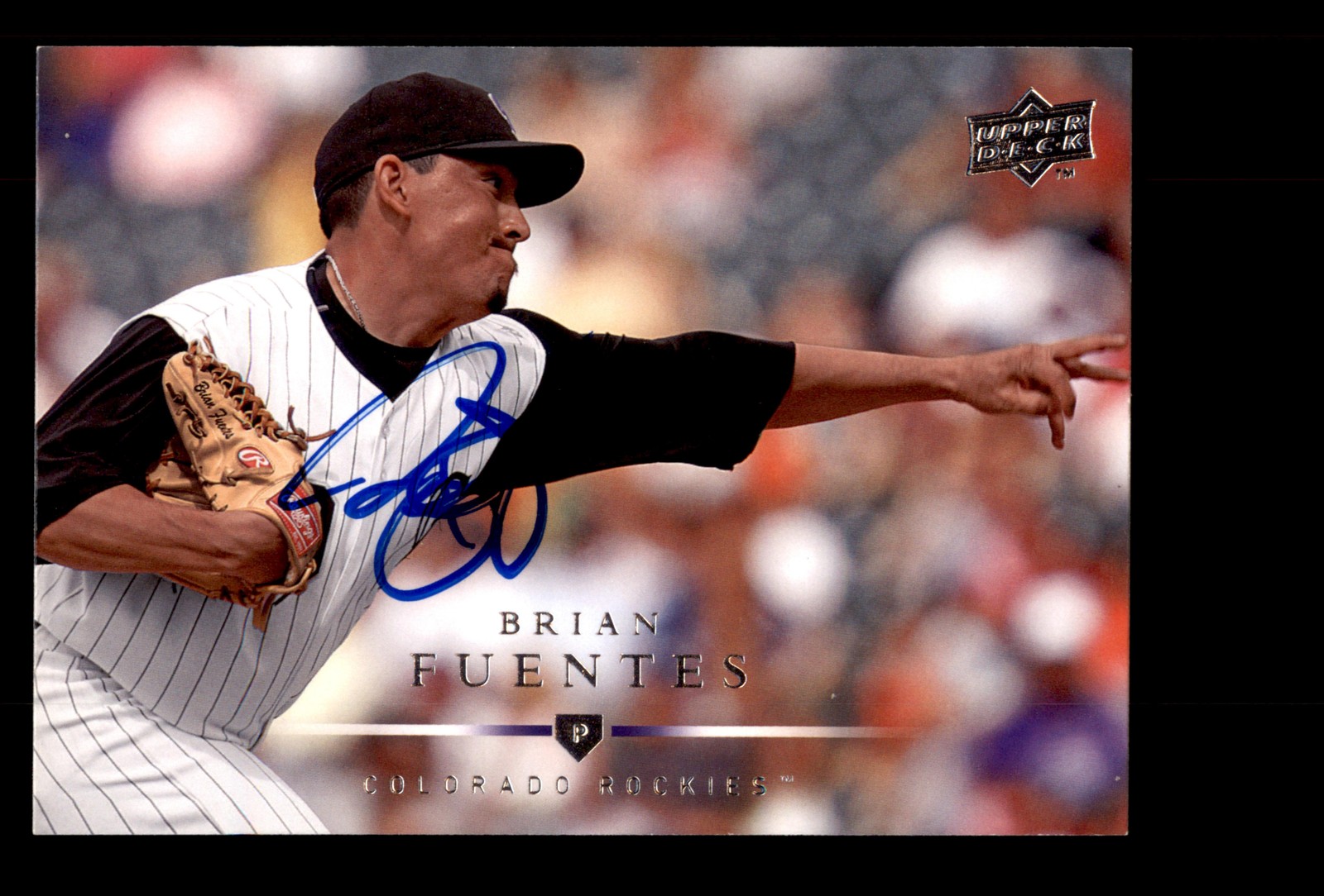 Signed Baseball Card Auto Brian Fuentes 2008 Upper Deck #486 Colorado Rockies