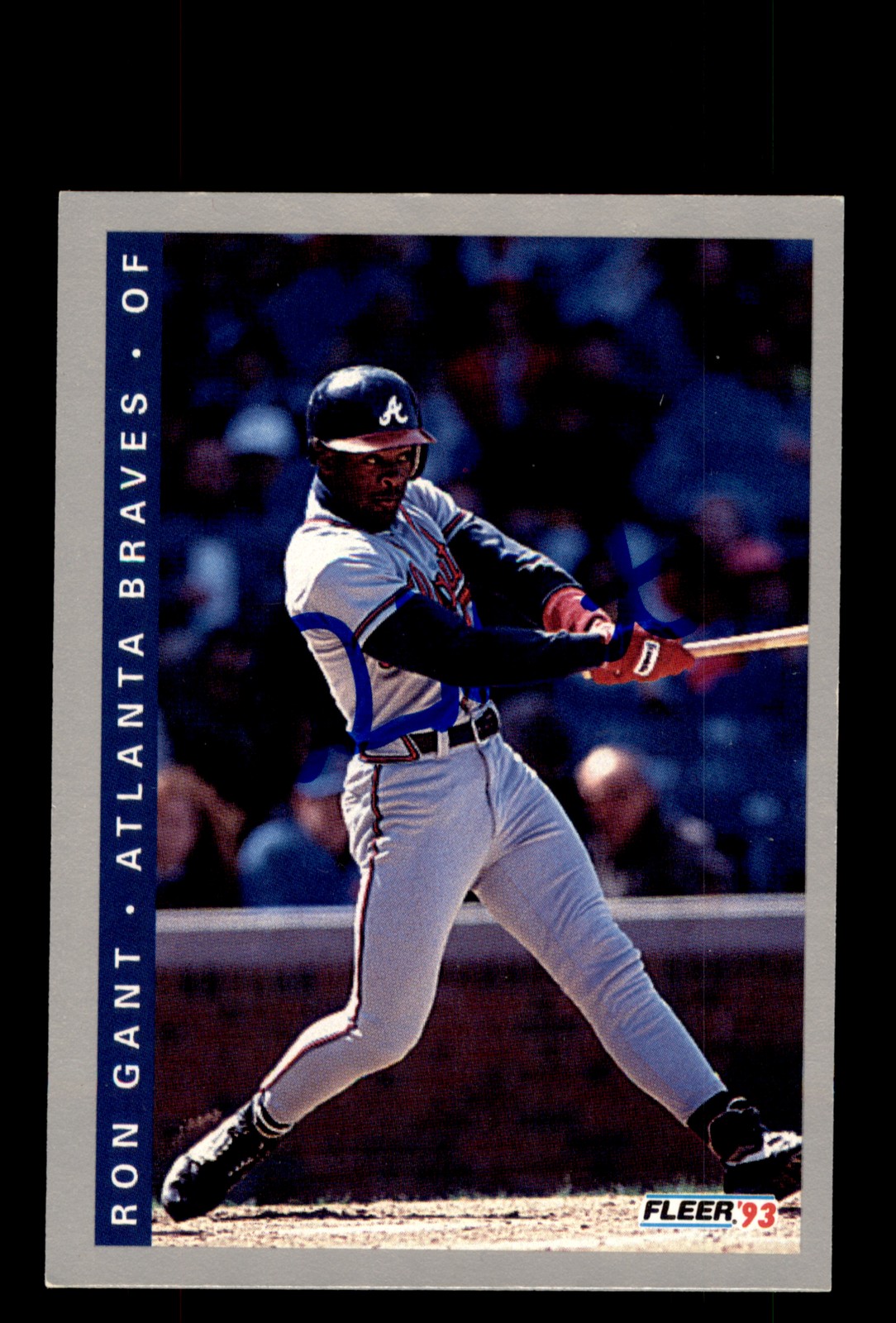 Signed Baseball Card Auto Ron Gant 1993 Fleer #3 Atlanta Braves