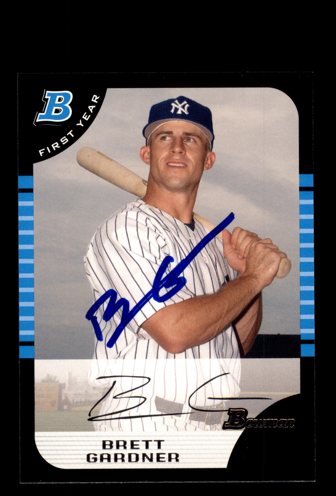 Signed Baseball Card Auto Brett Gardner 2005 Bowman #BDP85 New York Yankees