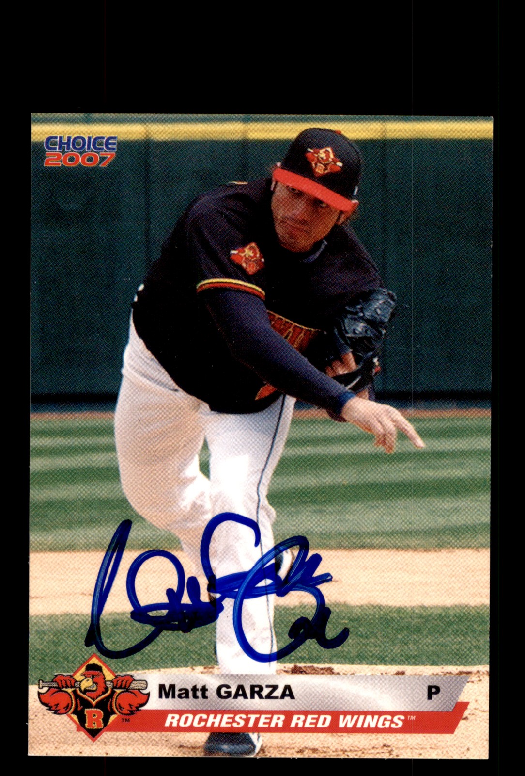 Signed Baseball Card Auto Matt Garza 2007 Choice Rochester Red Wings
