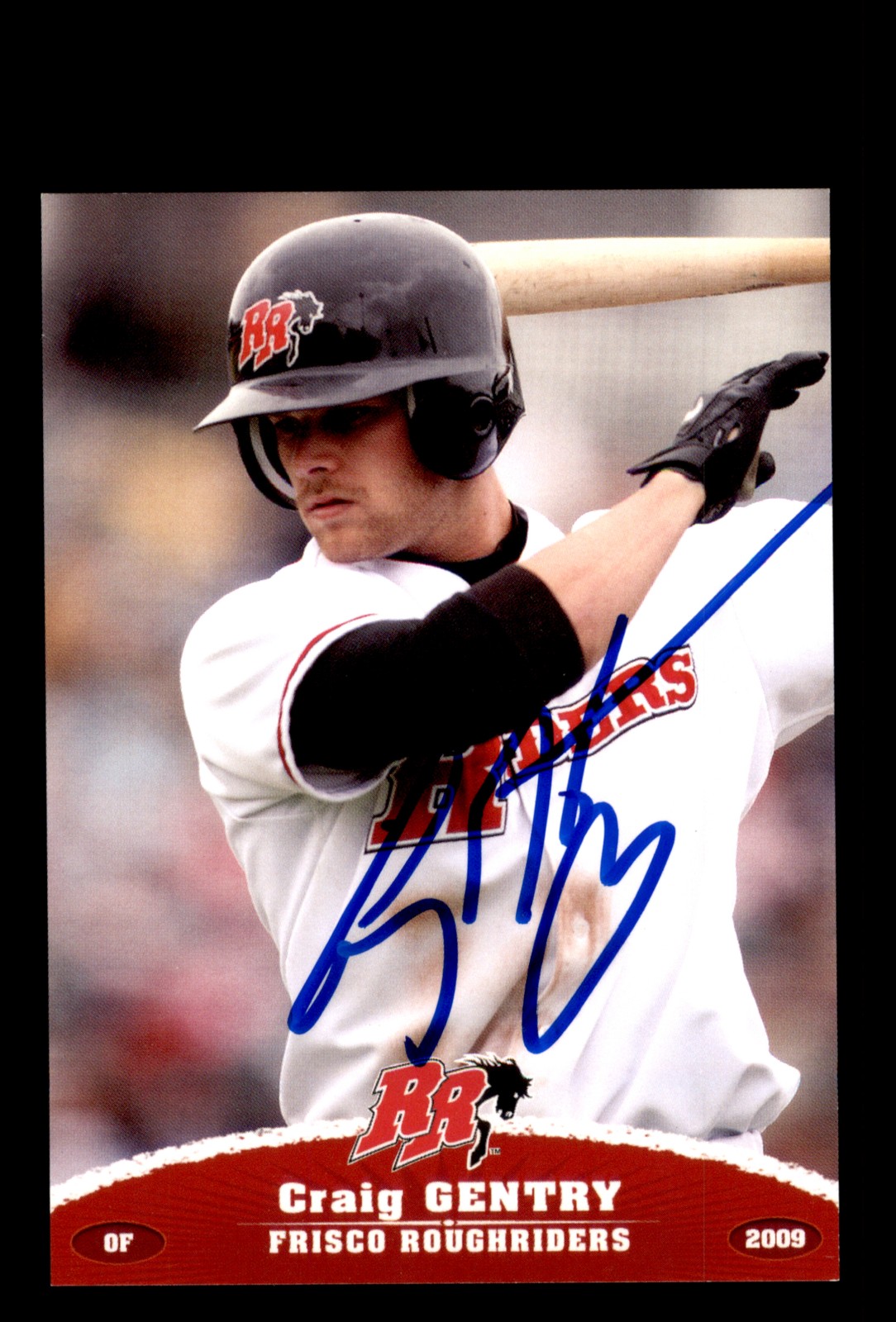 Signed Baseball Card Auto Craig Gentry 2009 Grandstand Frisco RoughRiders