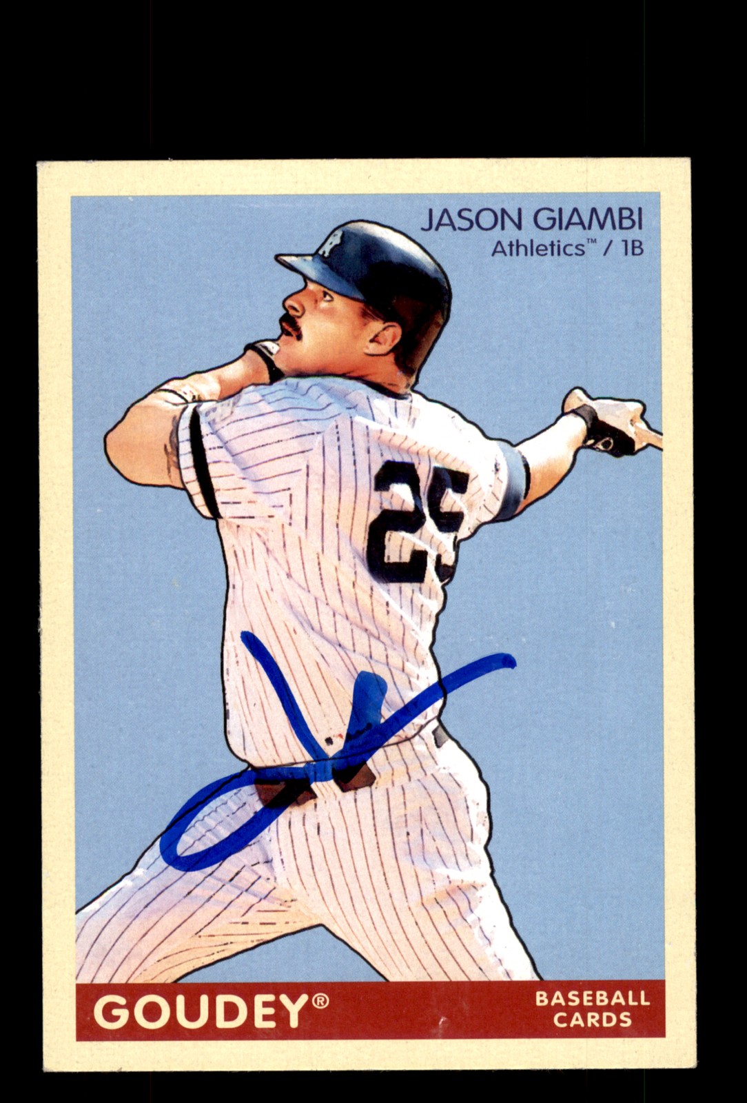 Signed Baseball Card Auto Jason Giambi 2009 Upper Deck Goudey #139