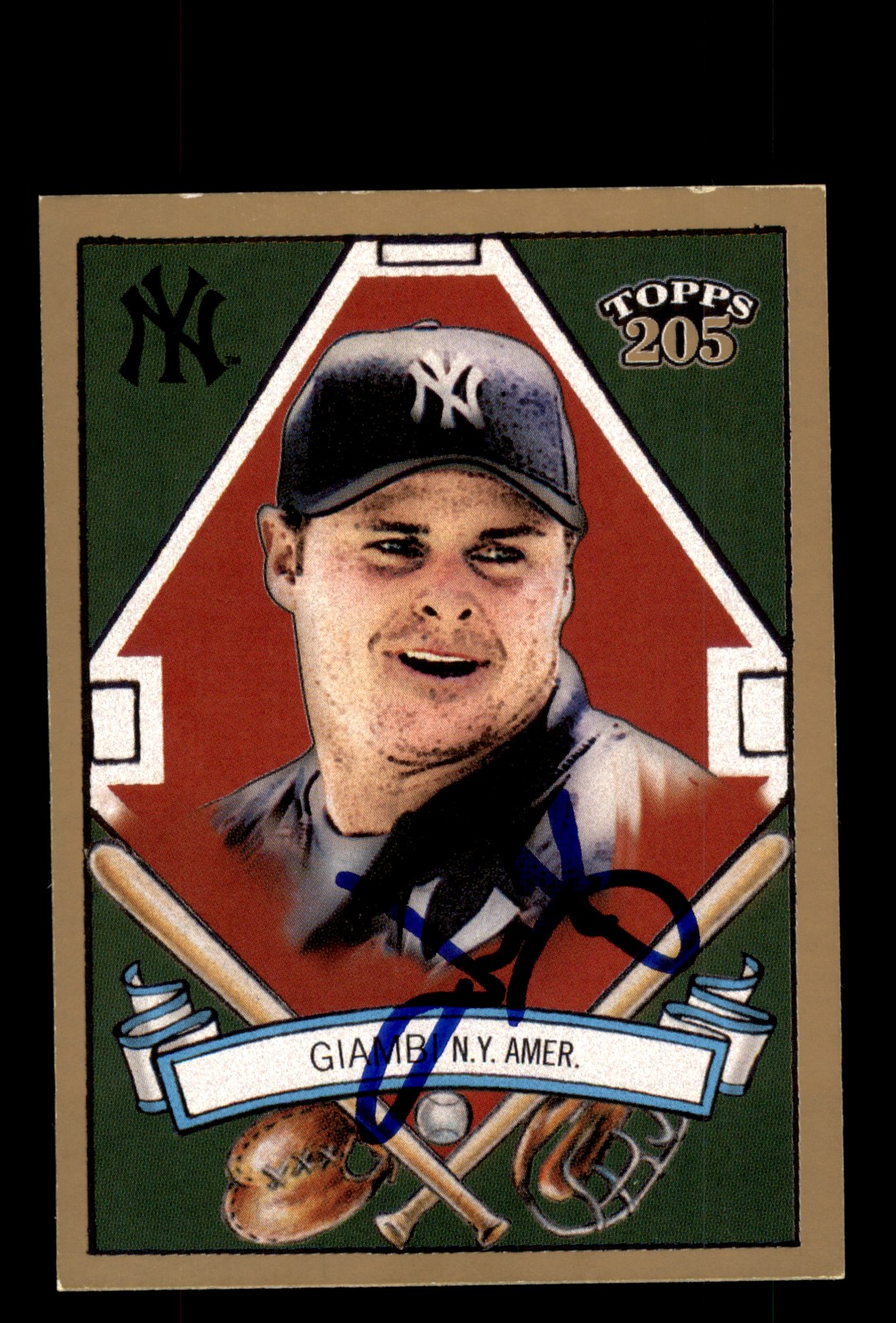 Signed Baseball Card Auto Jason Giambi 2003 Topps 205 #8 New York Yankees