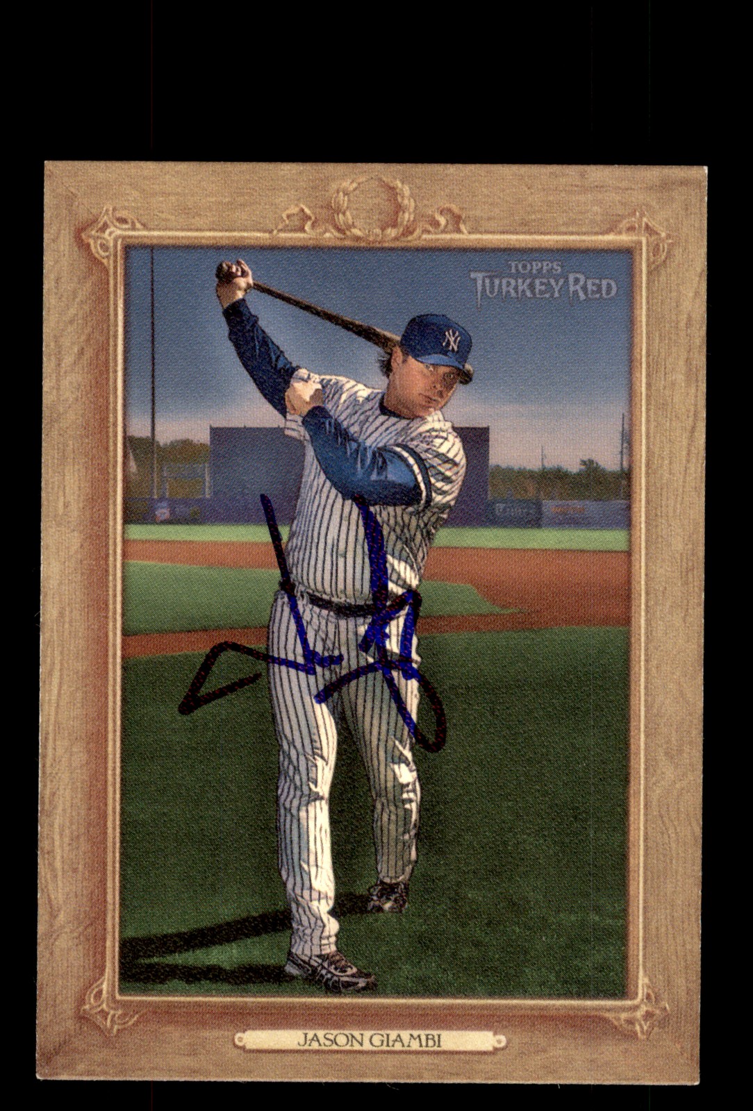 Signed Baseball Card Auto Jason Giambi 2007 Topps Turkey Red #50 Yankees