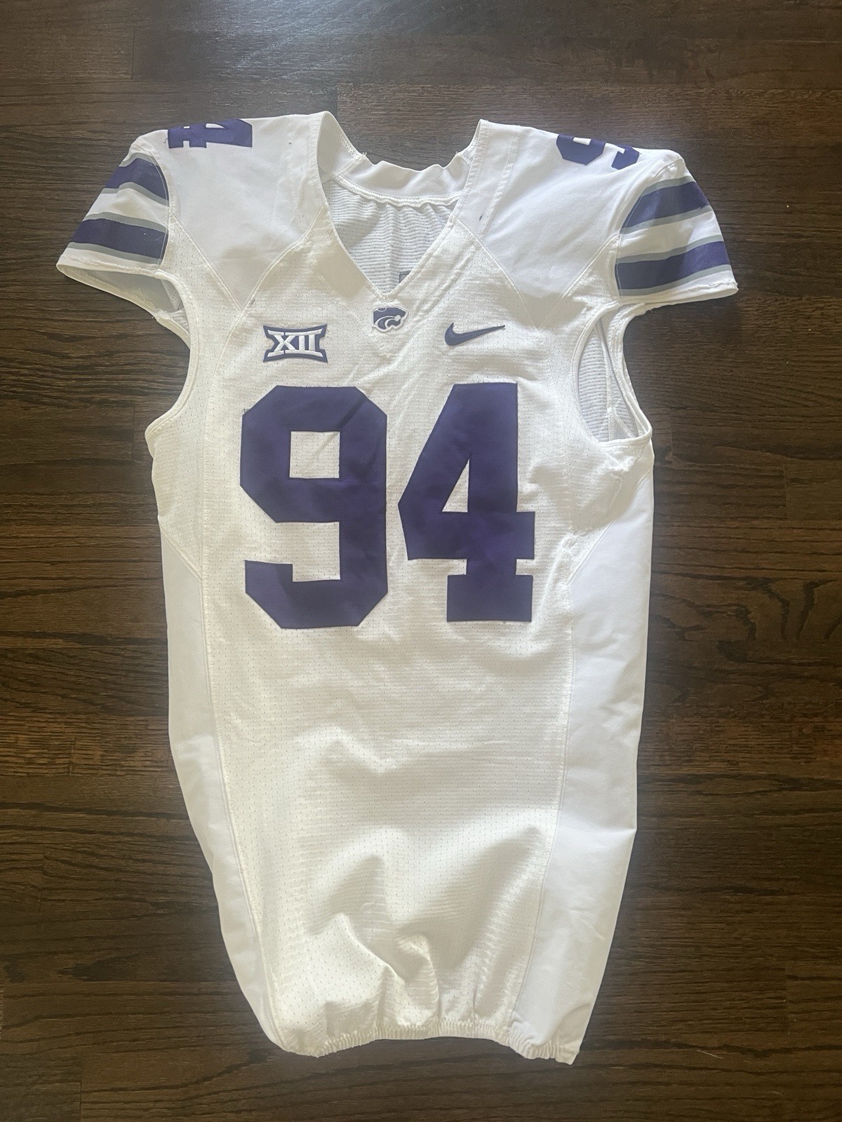 KANSAS STATE K-STATE KSU GAME USED WORN COLLEGE NCAA BIG 12 FOOTBALL JERSEY #94
