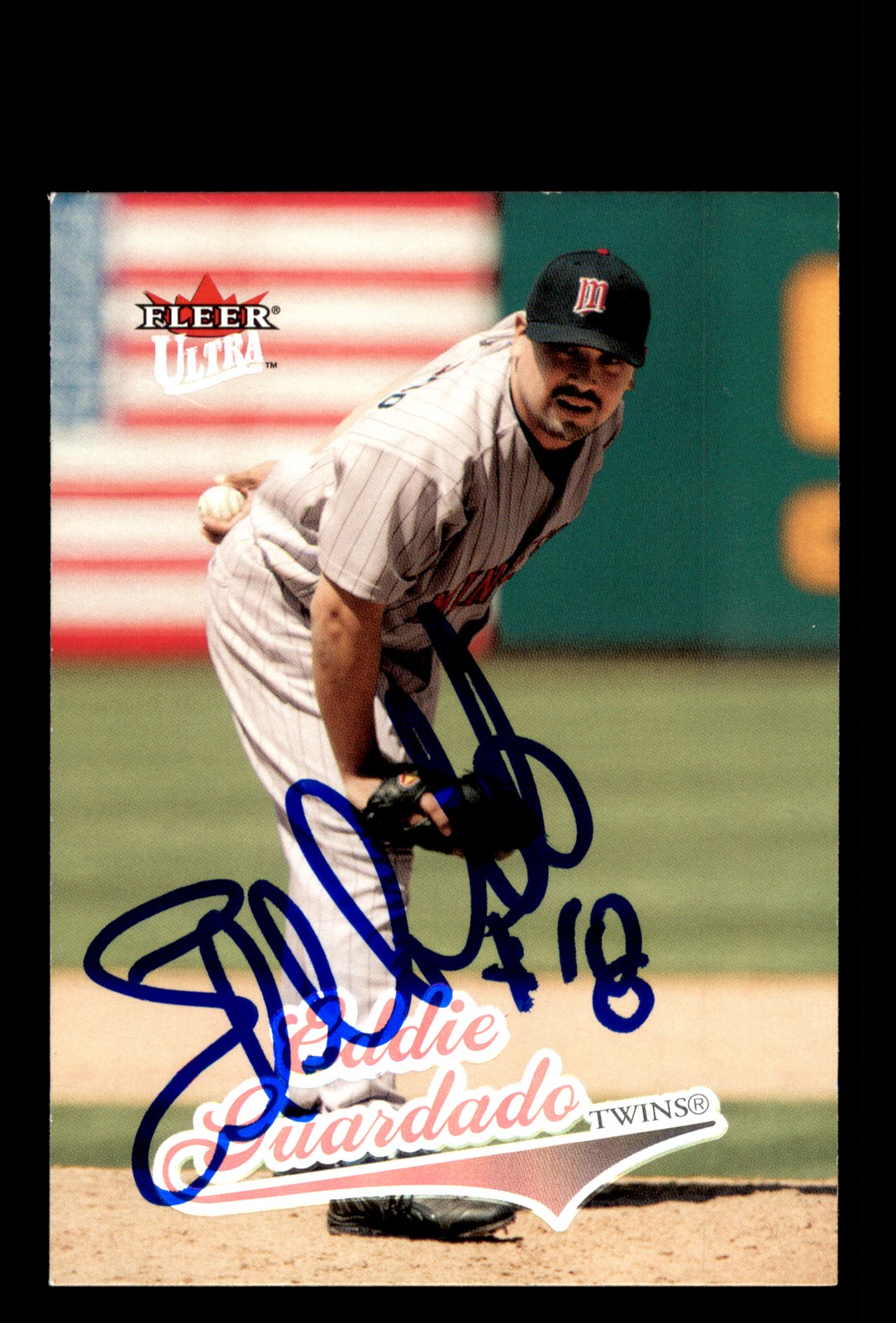 Signed Baseball Card Auto Eddie Guardado 2004 Fleer Ultra #8 Minnesota Twins