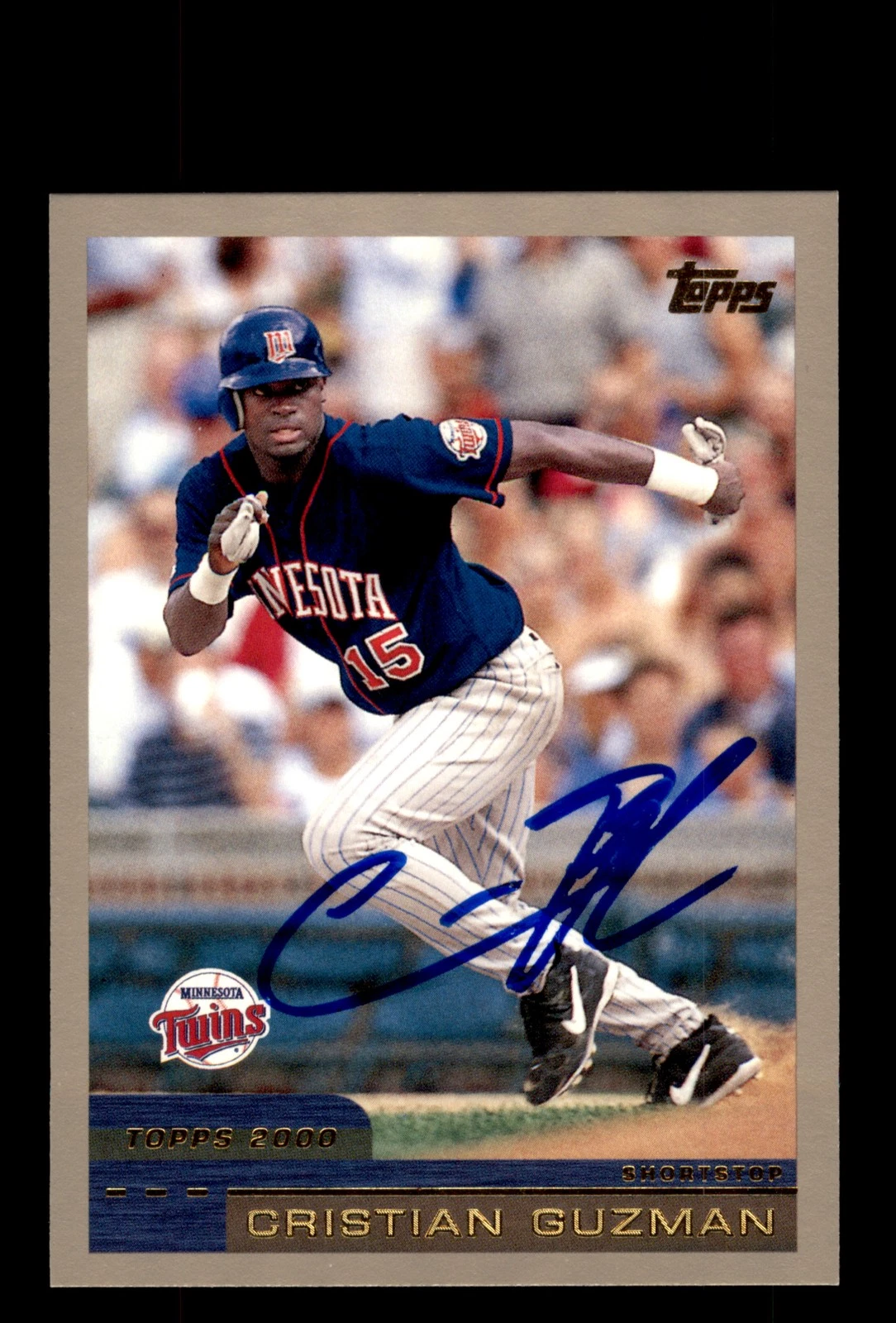 Signed Baseball Card Auto Cristian Guzman 2000 Topps #302 Minnesota Twins
