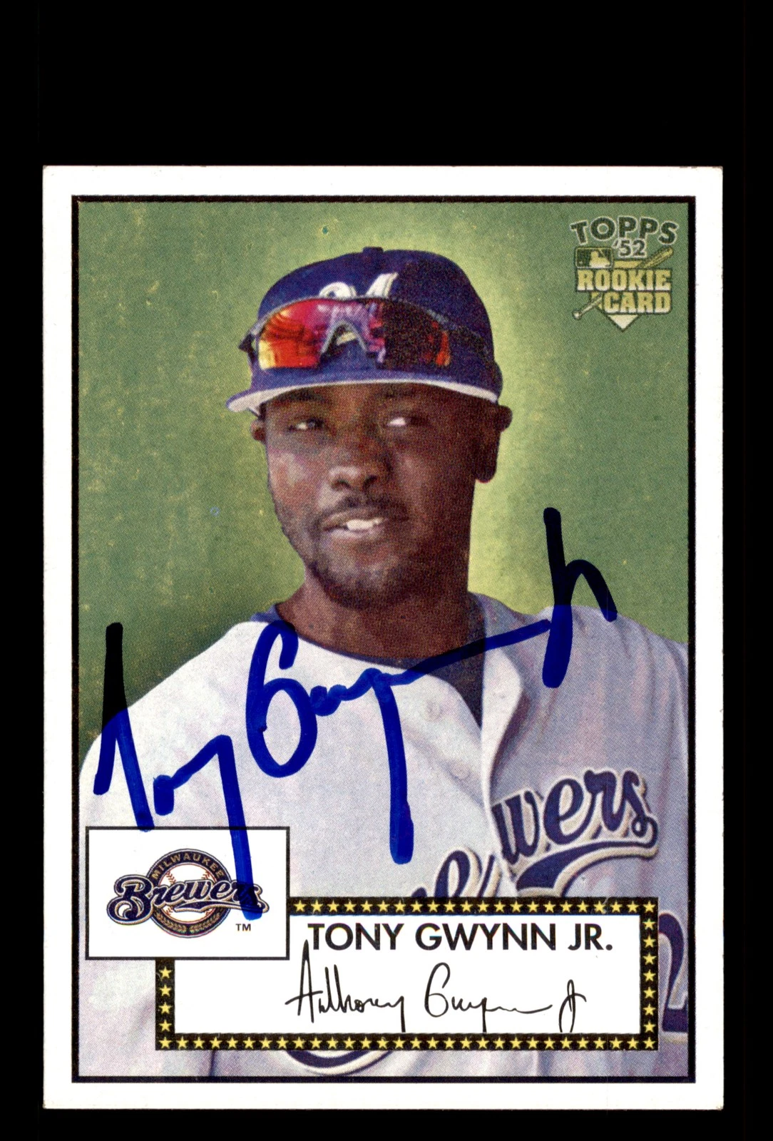 Signed Baseball Card Auto Tony Gwynn Jr. 2006 Topps '52 Rookies #53 Brewers