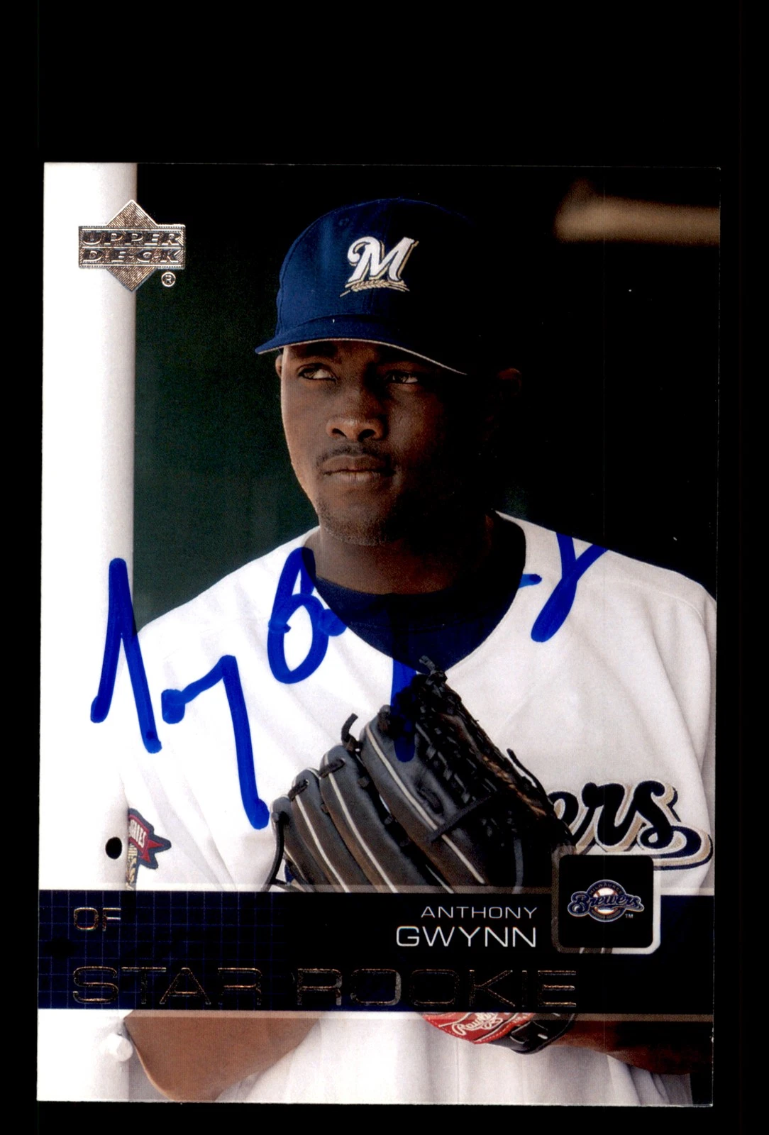 Signed Baseball Card Auto Tony Gwynn Jr 2003 Upper Deck #10 Brewers