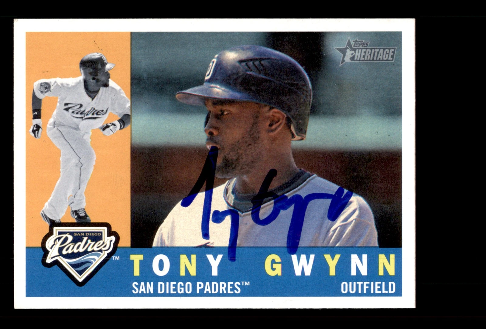 Signed Baseball Card Auto Tony Gwynn Jr. 2009 Topps Heritage #633 Padres