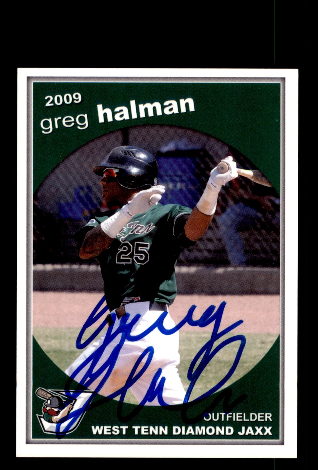 Signed Baseball Card Auto Greg Halman 2009 Grandstand West Tenn Diamond Jaxx