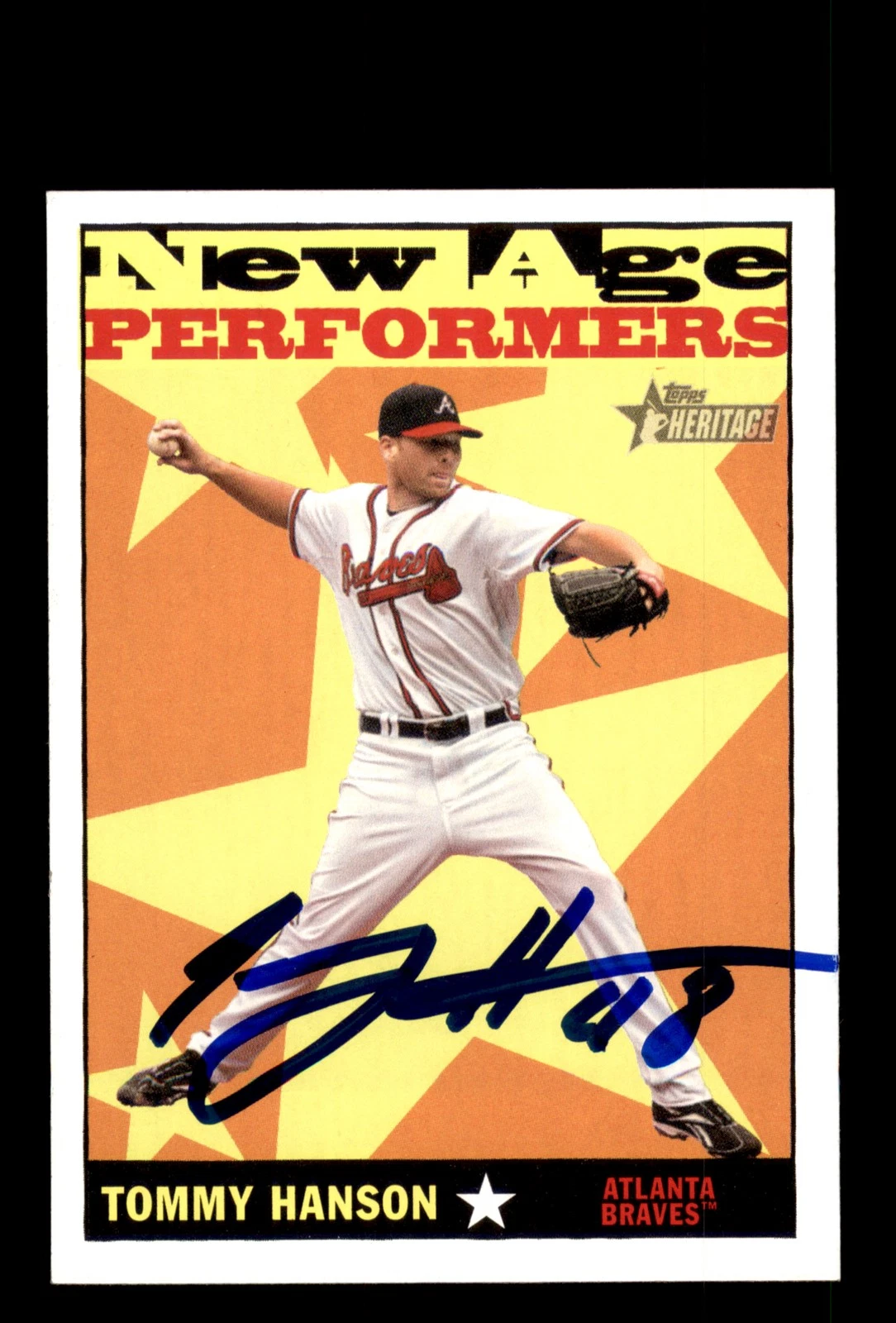 Signed Baseball Card Auto Tommy Hanson 2010 Topps Heritage #NAP4 Atlanta Braves