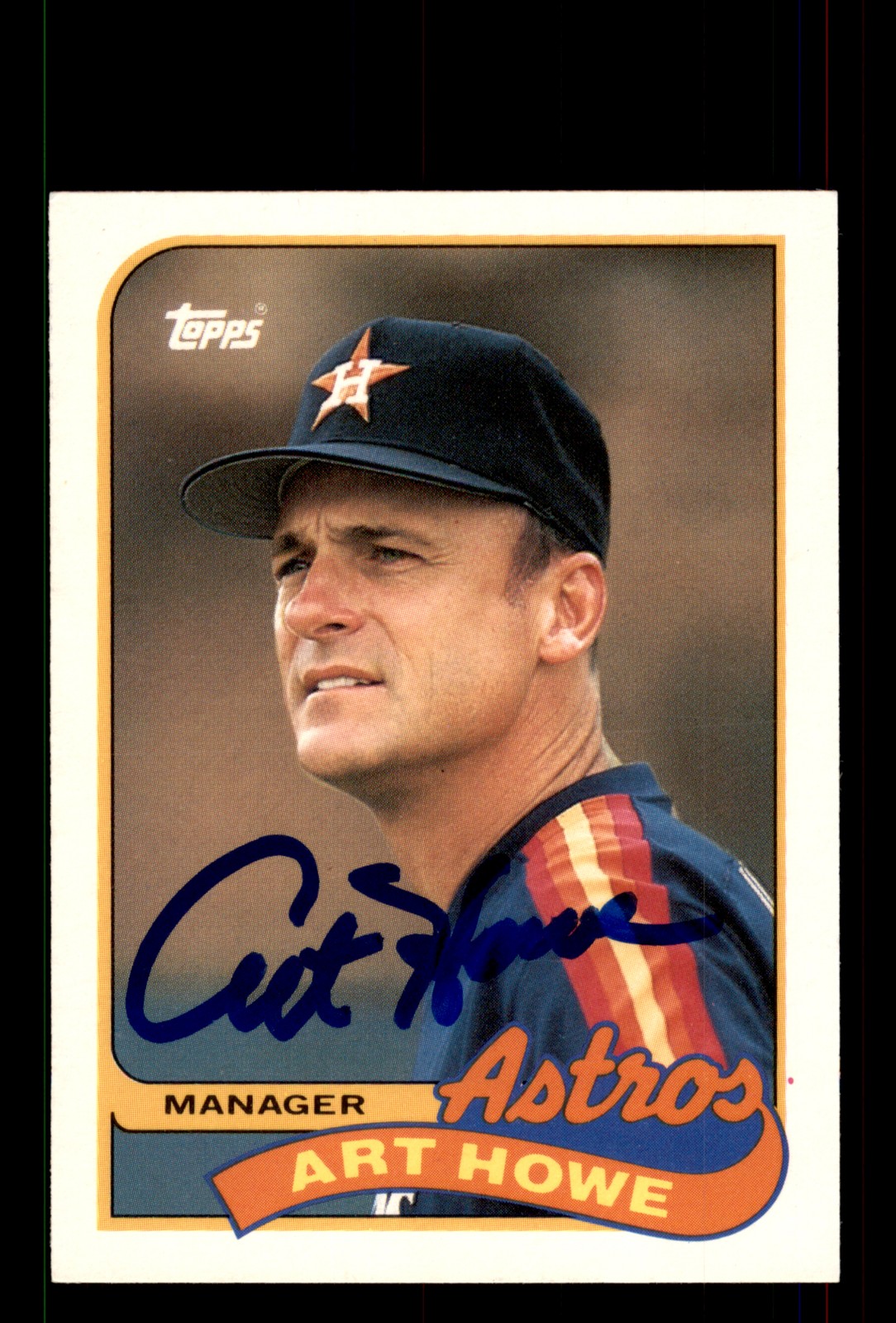 Signed Baseball Card Auto Art Howe 1989 Topps Traded #53T Houston Astros