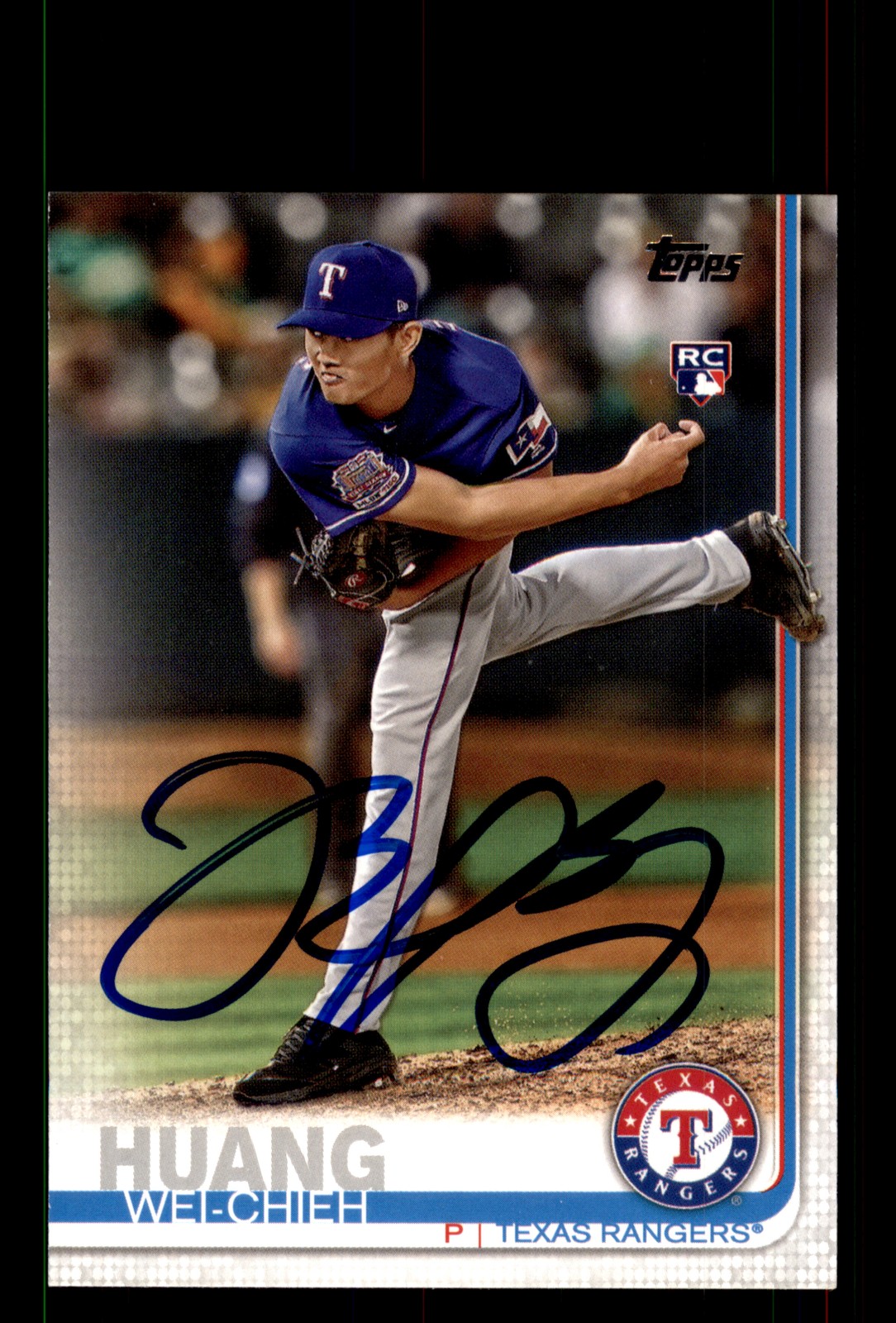 Signed Baseball Card Auto Wei-Chieh Huang 2019 Topps Update #US212 Texas Rangers
