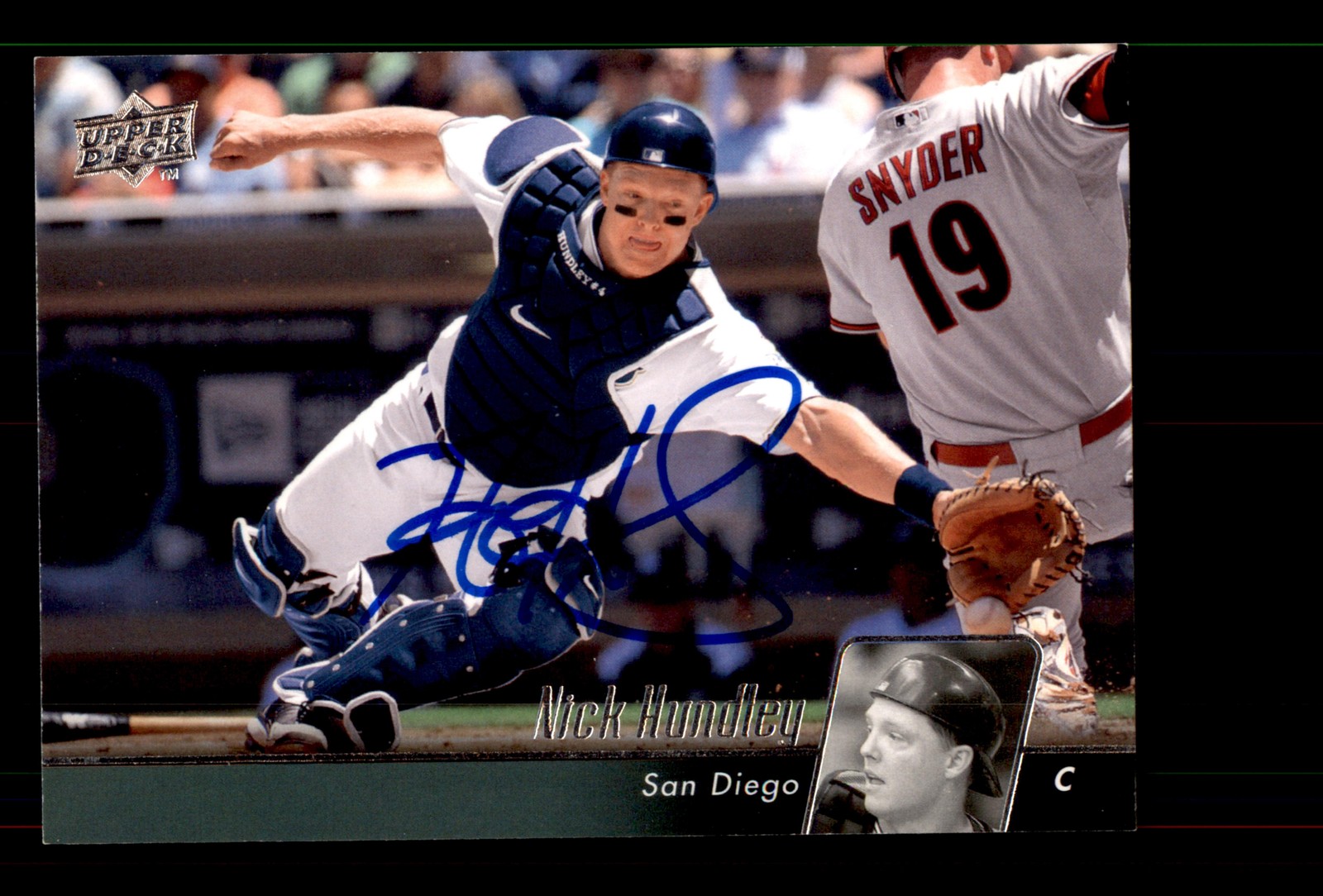 Signed Baseball Card Auto Nick Hundley 2010 Upper Deck #413 San Diego Padres