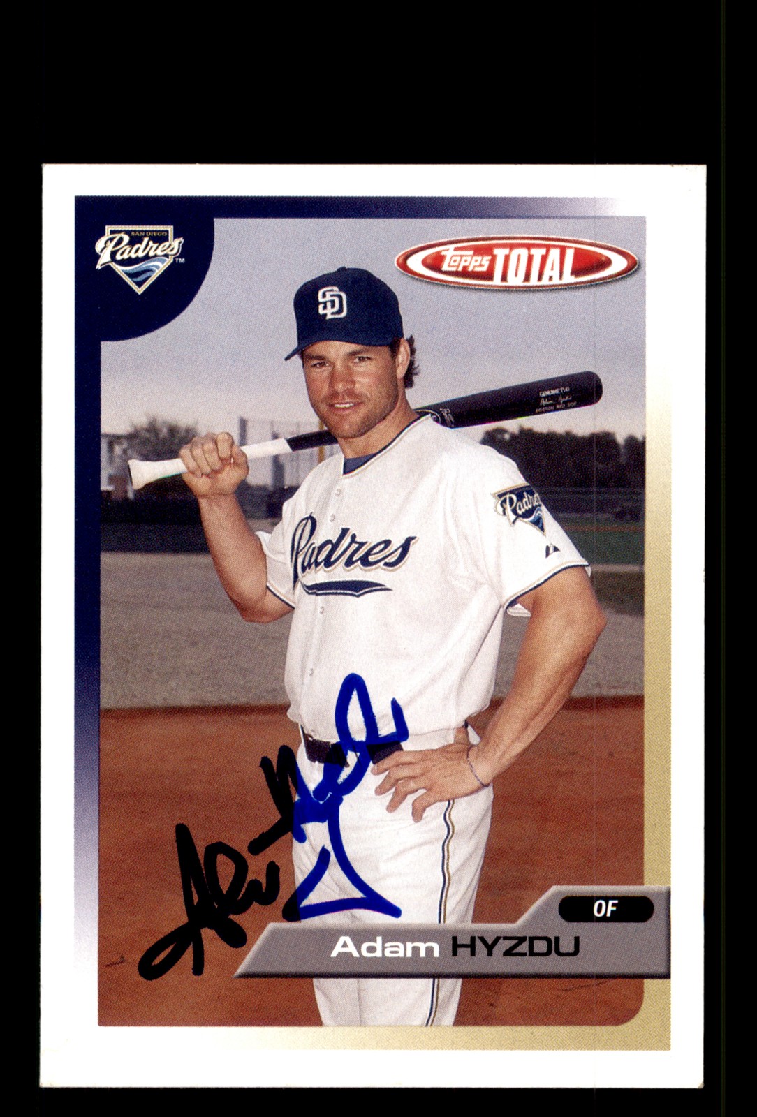 Signed Baseball Card Auto Adam Hyzdu 2005 Topps Total #389 San Diego Padres