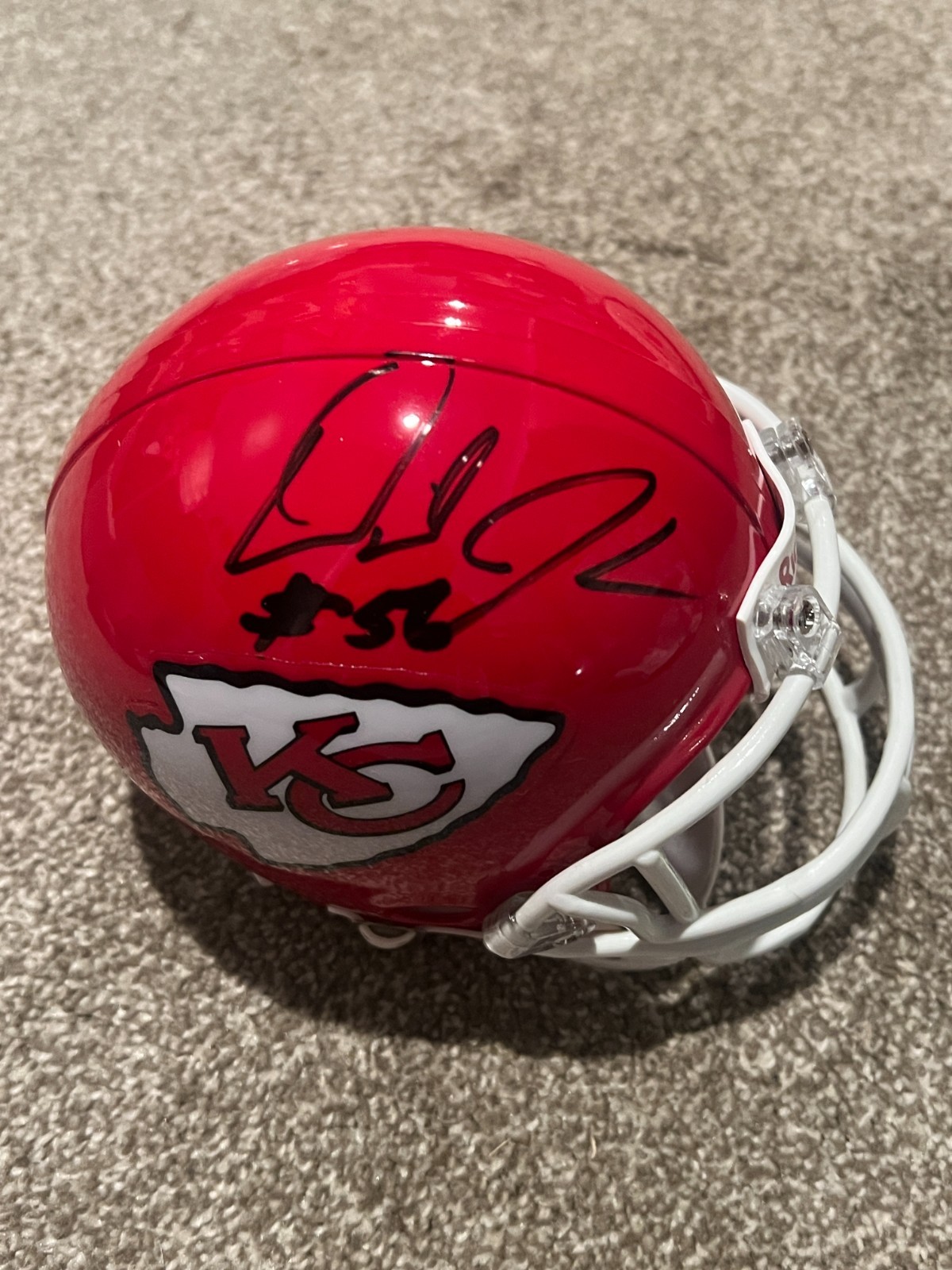 DERRICK JOHNSON SIGNED FOOTBALL MINI HELMET KANSAS CITY CHIEFS AUTO TRISTAR CERT