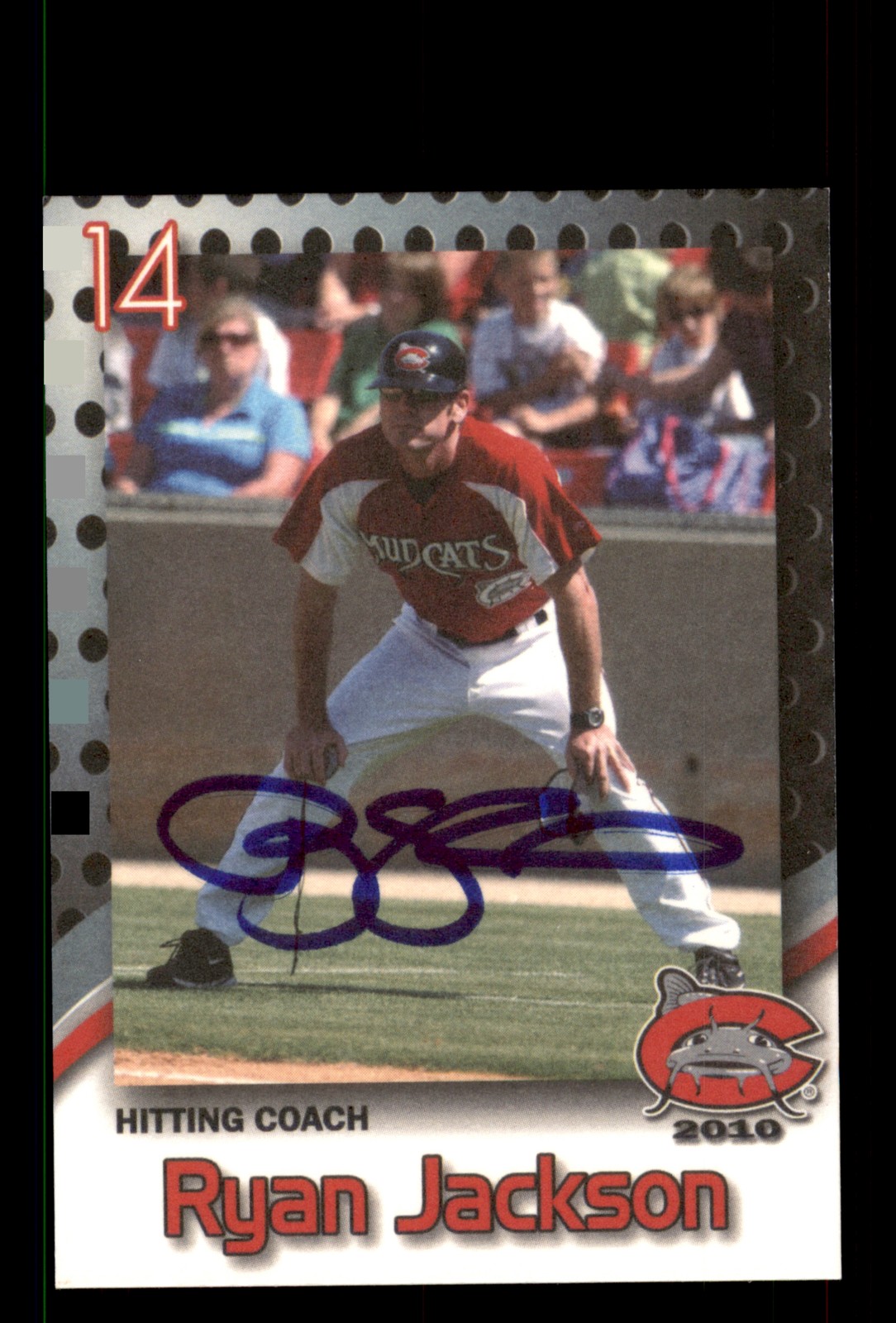 Signed Baseball Card Auto Ryan Jackson 2010 Carolina Mudcats