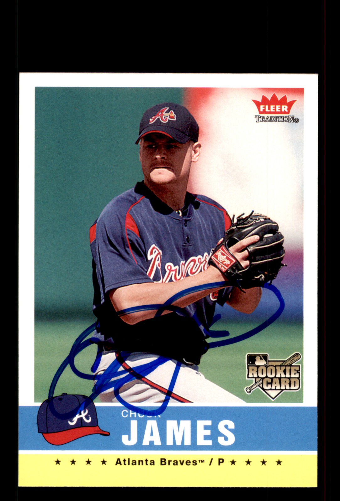 Signed Baseball Card Auto Chuck James 2006 Fleer Tradition #6 Atlanta Braves