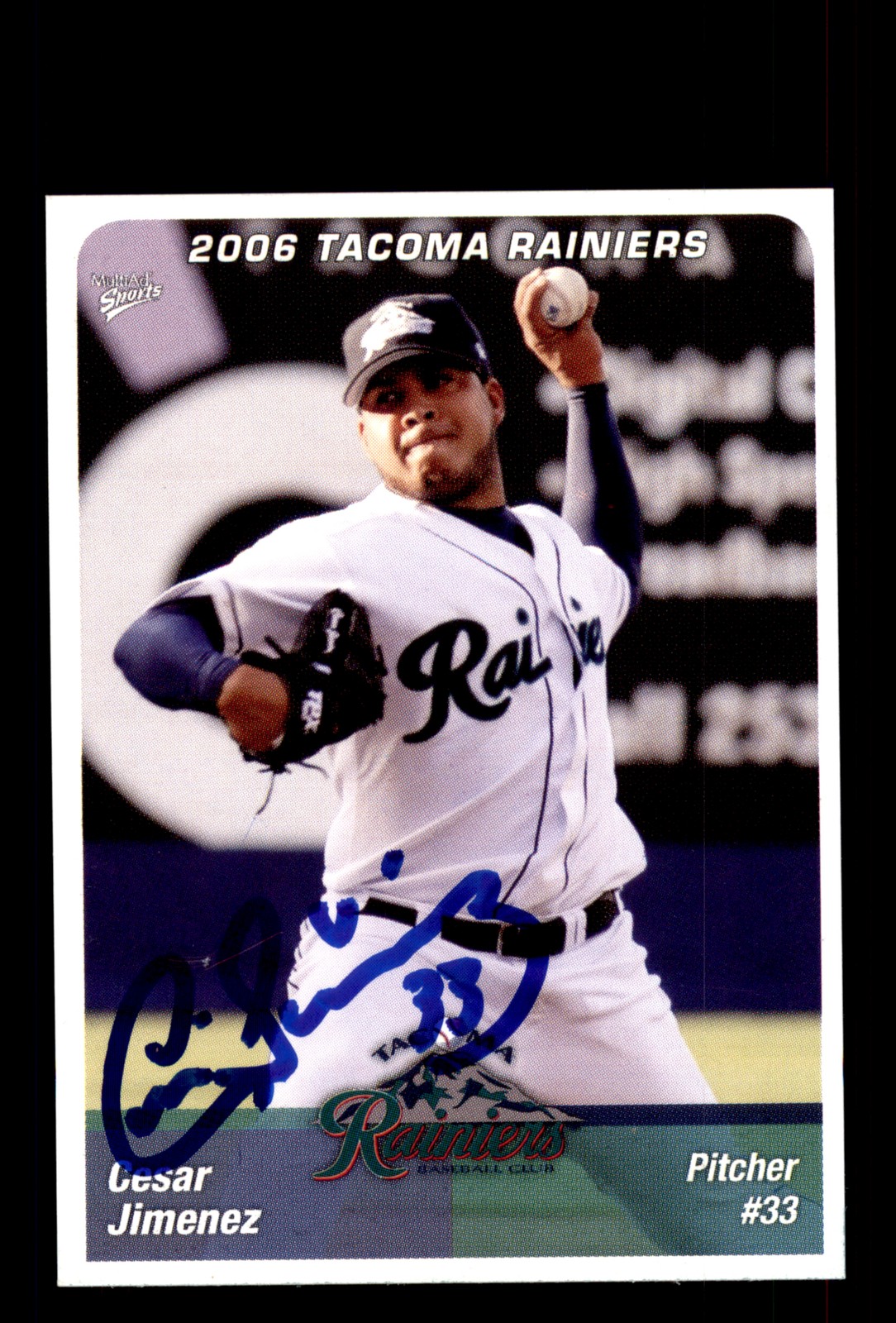 Signed Baseball Card Auto Cesar Jimenez 2006 MultiAd Tacoma Rainiers