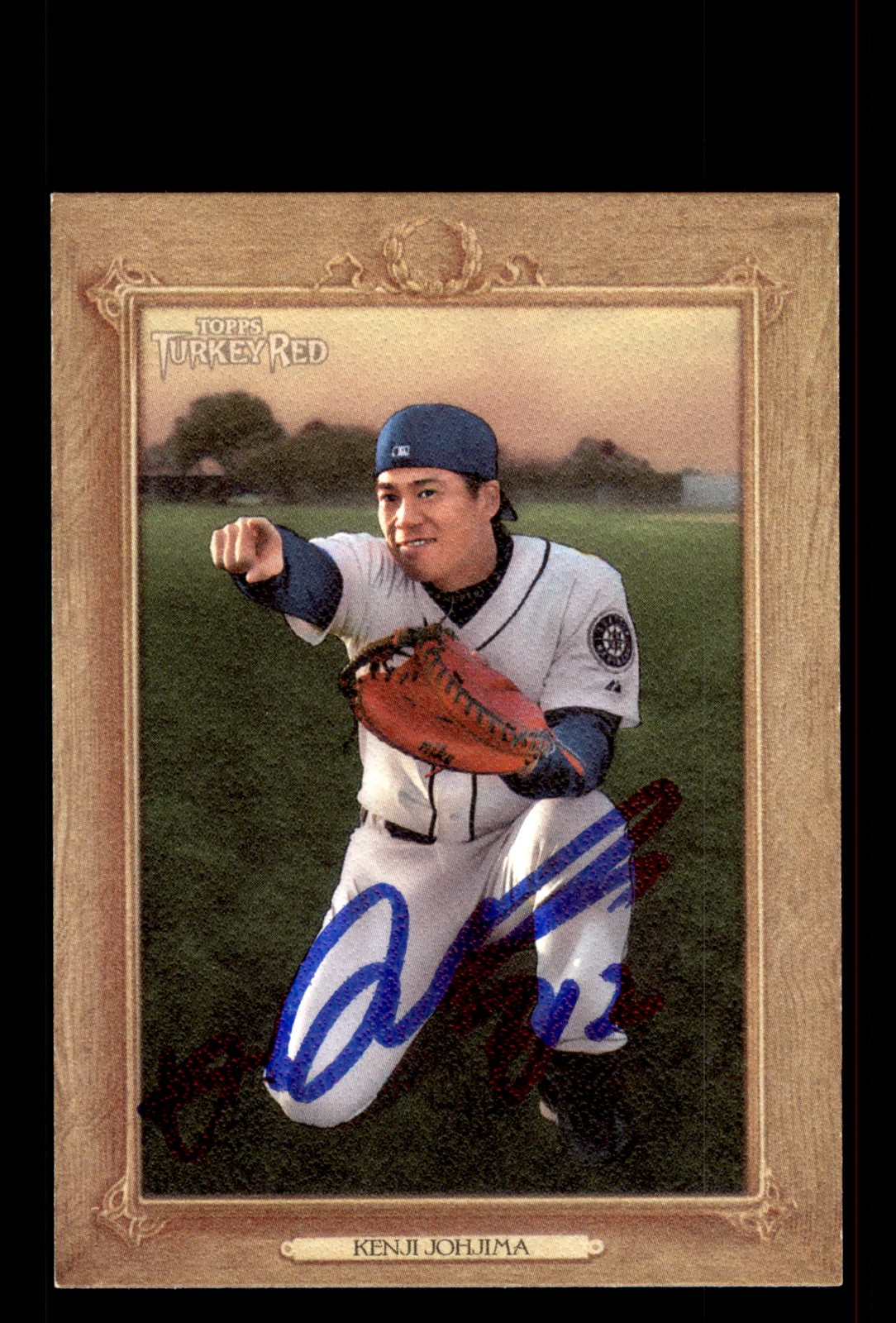 Signed Baseball Card Auto Kenji Johjima 2007 Topps Turkey Red #11 Mariners