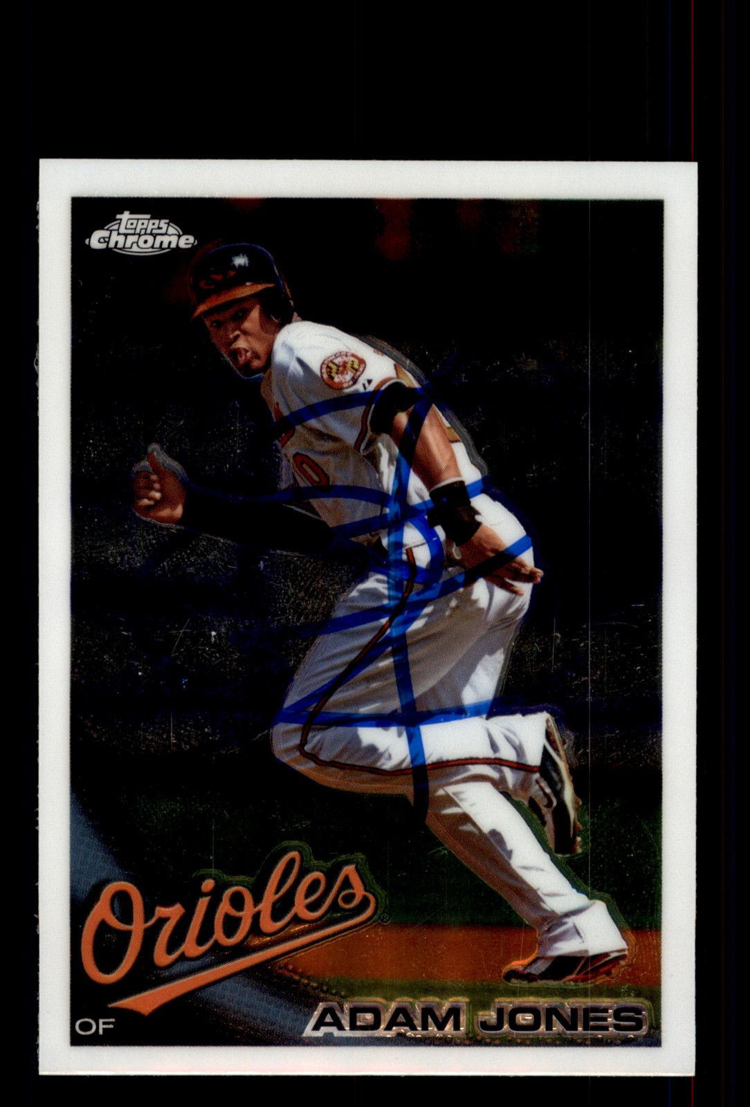 Signed Baseball Card Auto Adam Jones 2010 Topps Chrome #10 Baltimore Orioles
