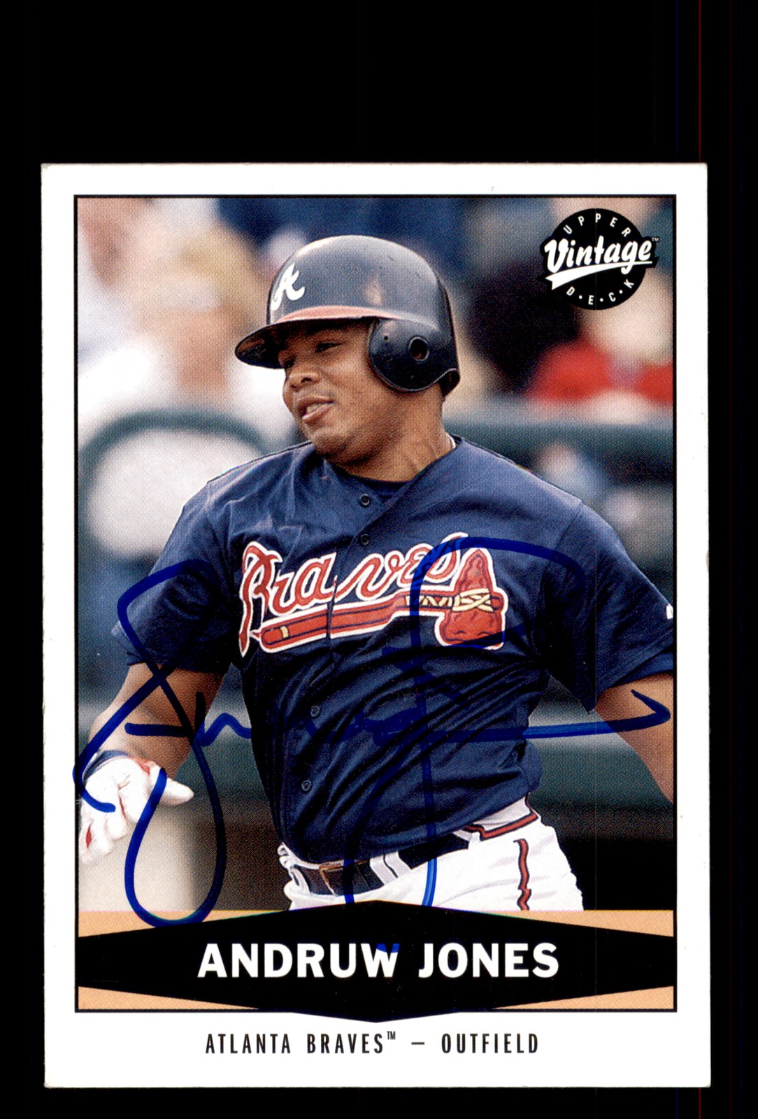 Signed Baseball Card Auto Andruw Jones 2004 Upper Deck Vintage #54 Braves