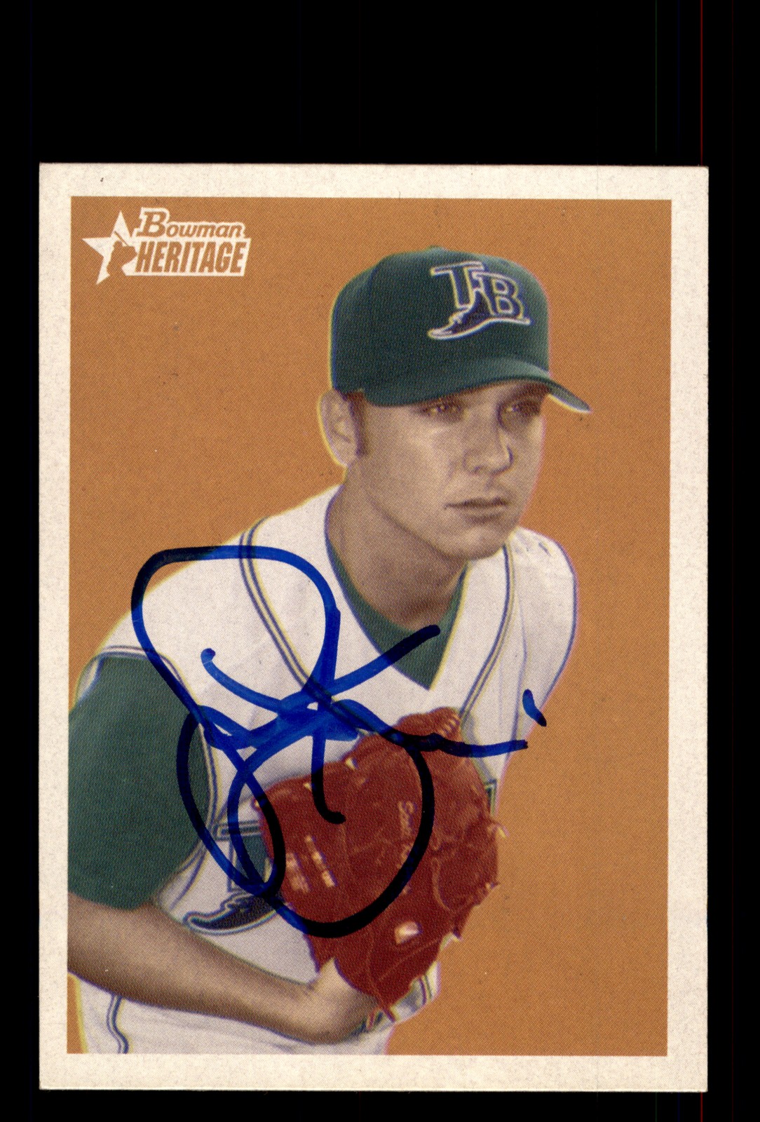 Signed Baseball Card Auto Scott Kazmir 2006 Bowman Heritage #101 Devil Rays