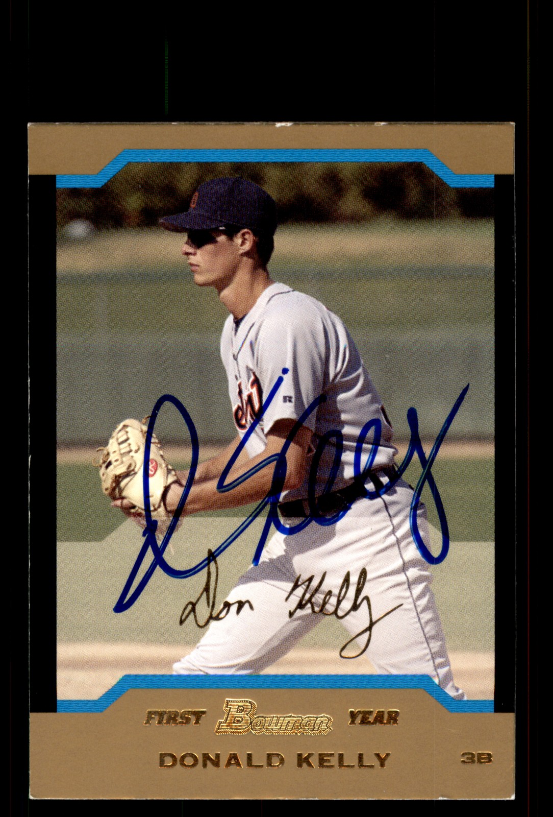 Signed Baseball Card Auto Donald Don Kelly 2004 Bowman #316 Detroit Tigers Gold