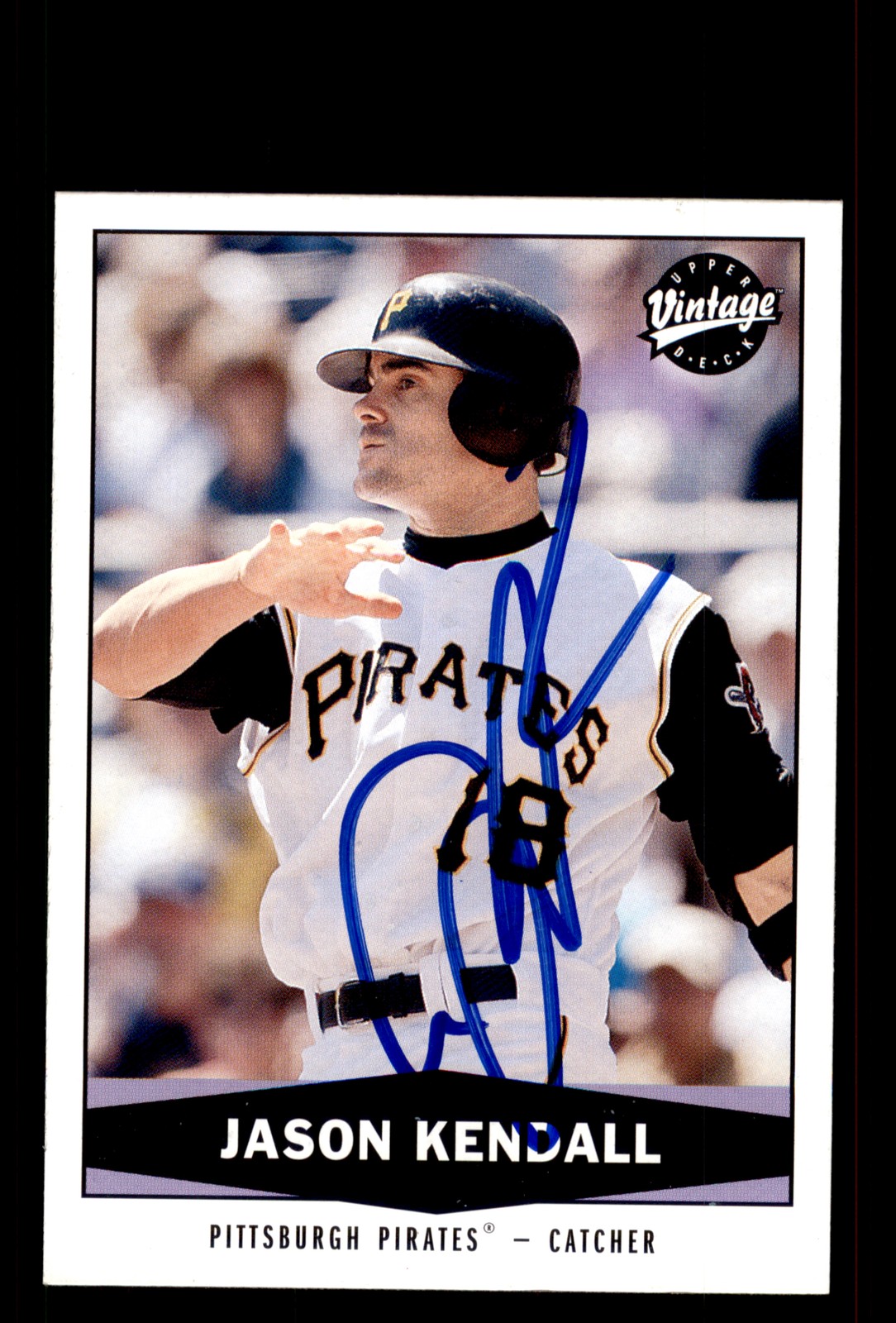 Signed Baseball Card Auto Jason Kendall 2004 Upper Deck Vintage #100 Pirates