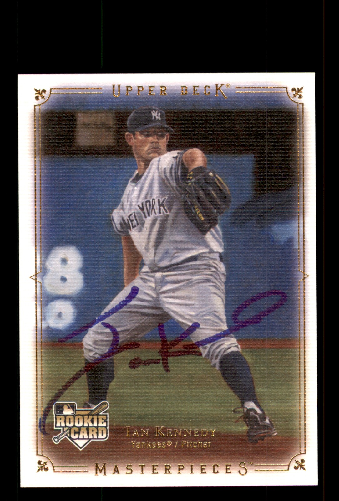 Signed Baseball Card Auto Ian Kennedy 2008 Upper Deck Masterpieces #58 Yankees
